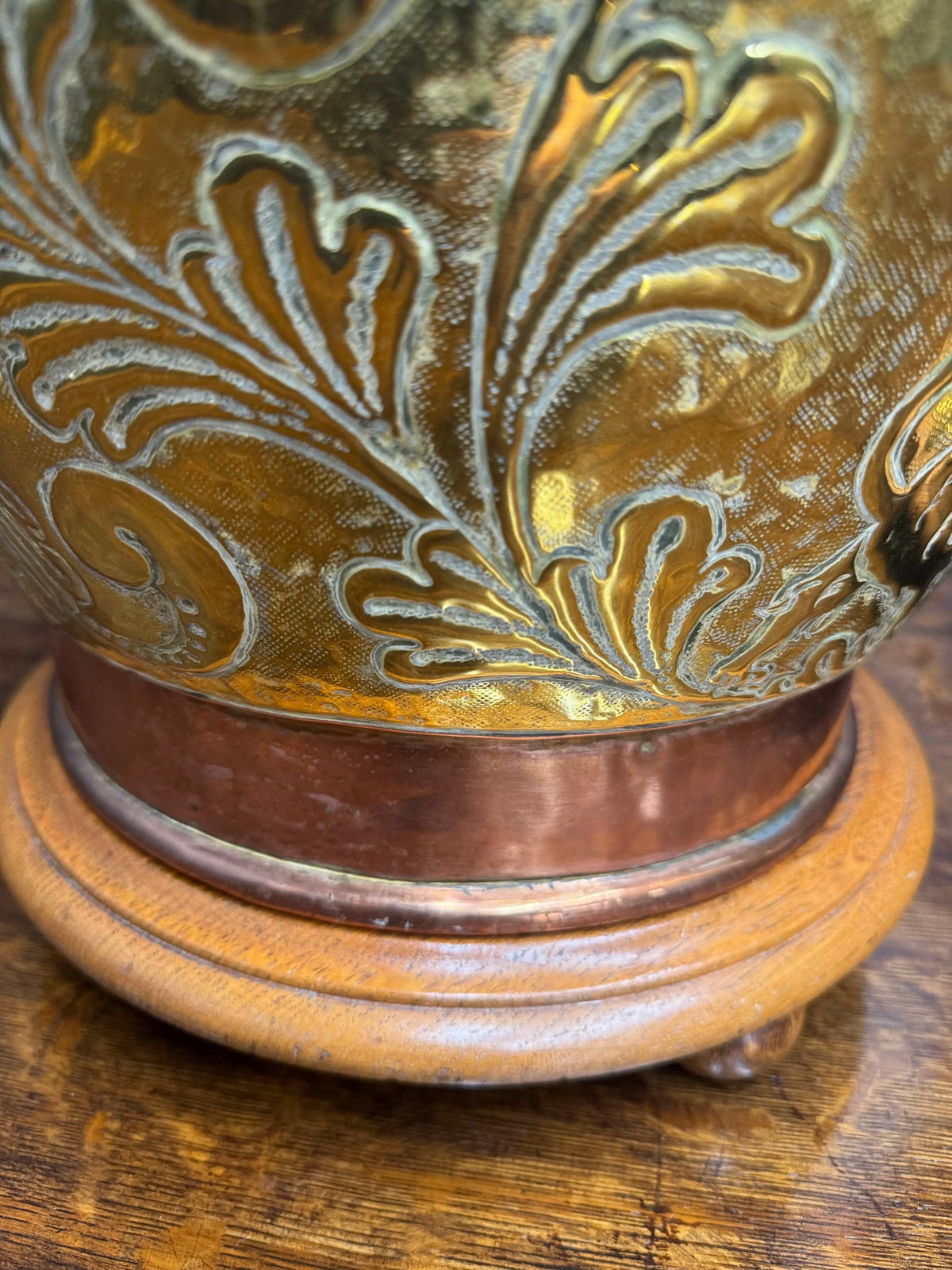 Antique Pair Large 19th Century Dutch Brass Floor Vases Jugs Urns  Display Decor