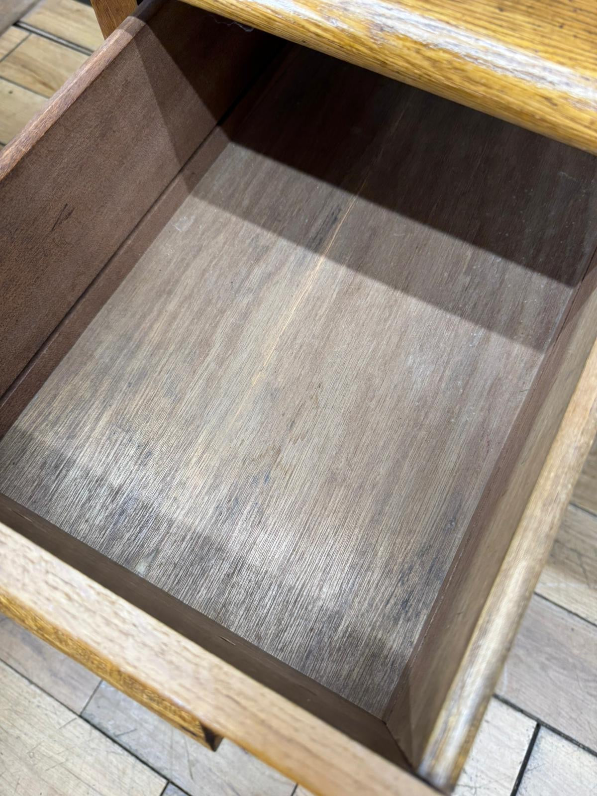 Vintage Abbess Oak Desk Twin Pedestal Writing Table Retro Office Furniture