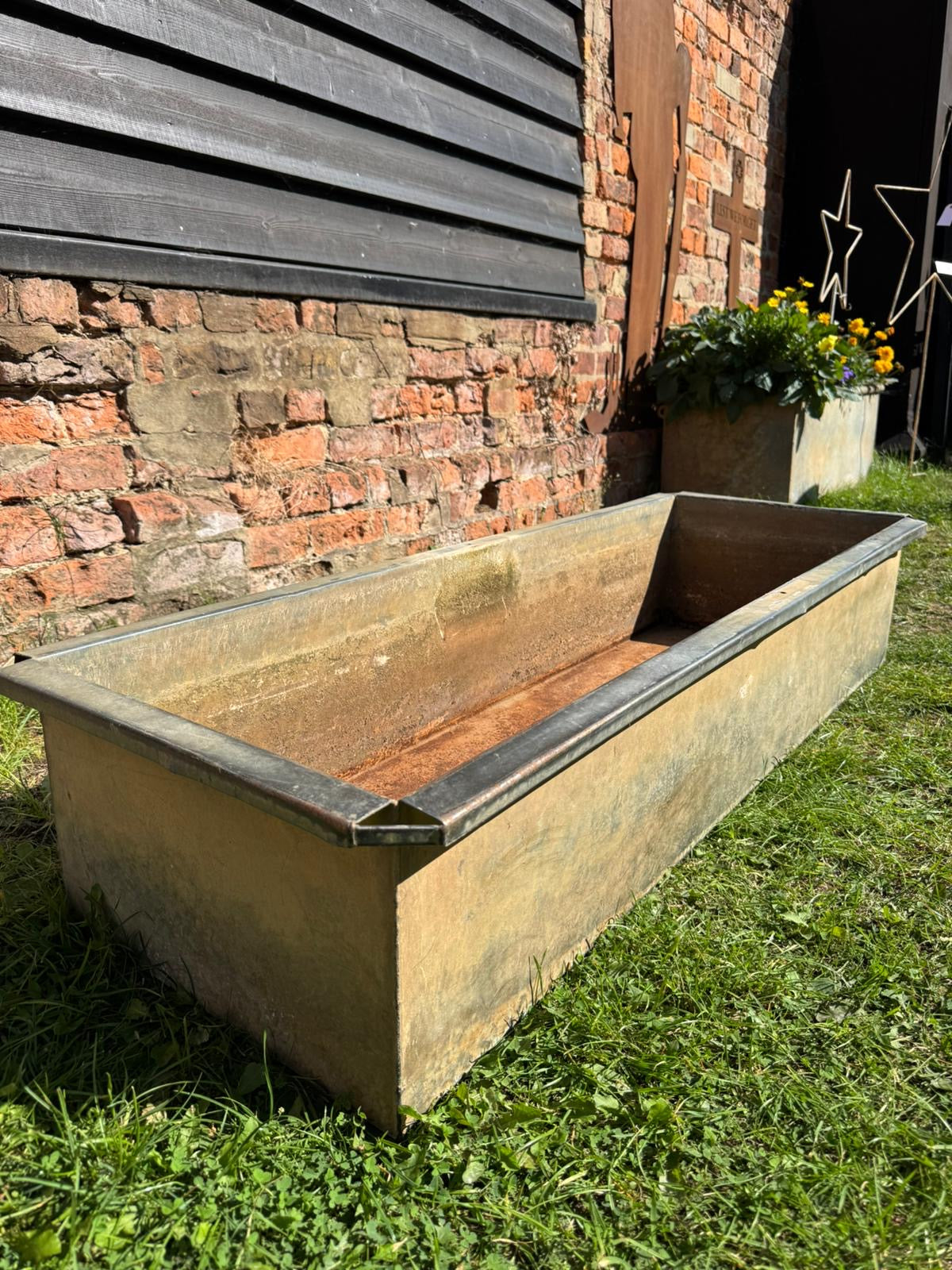 Reclaimed Galvanised Trough Large Planter /  Raised Flower Bed Plant Tree Pot EB
