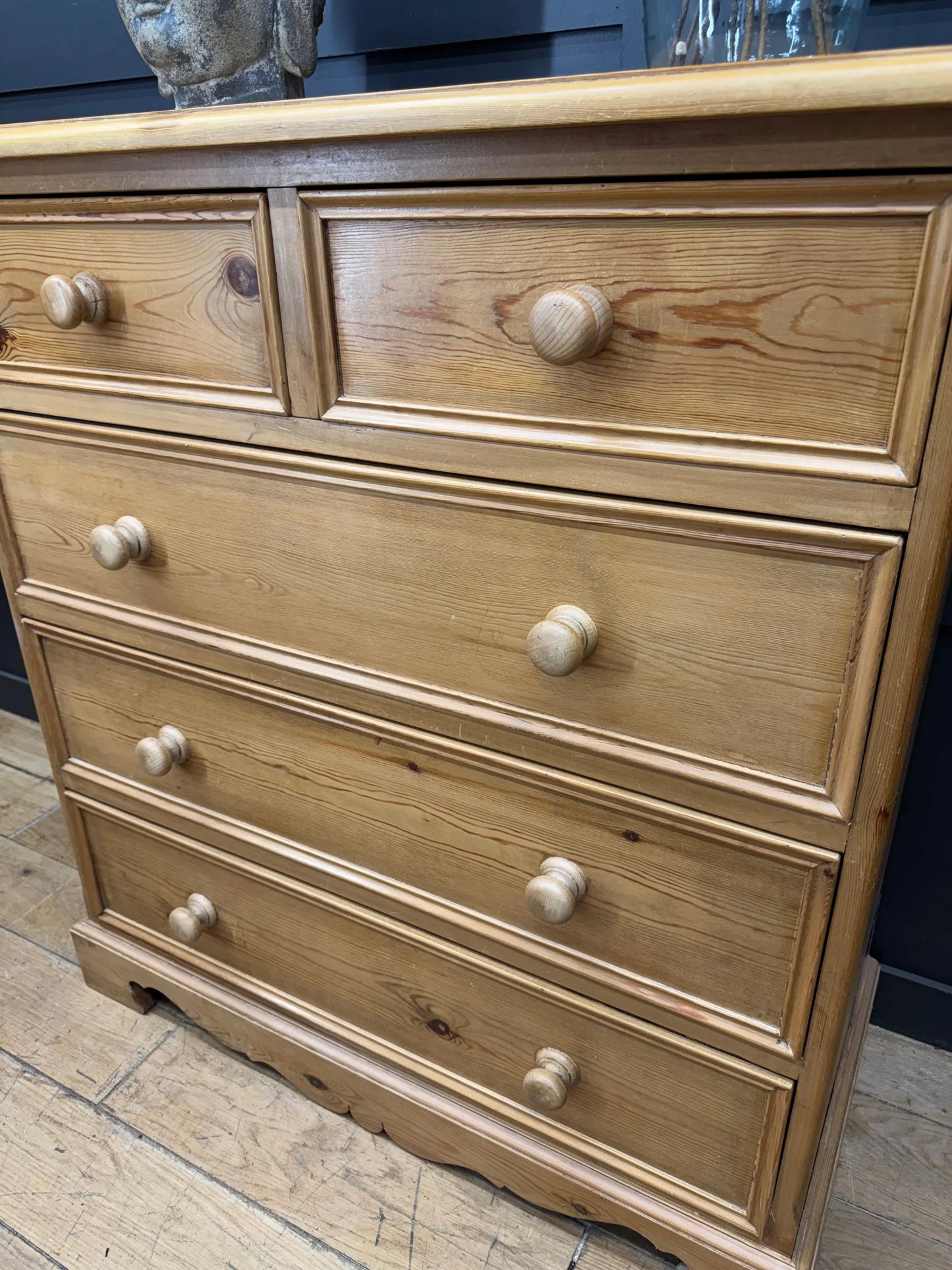 Solid Pine Chest of Drawers Rustic Country Farmhouse Bedroom Storage