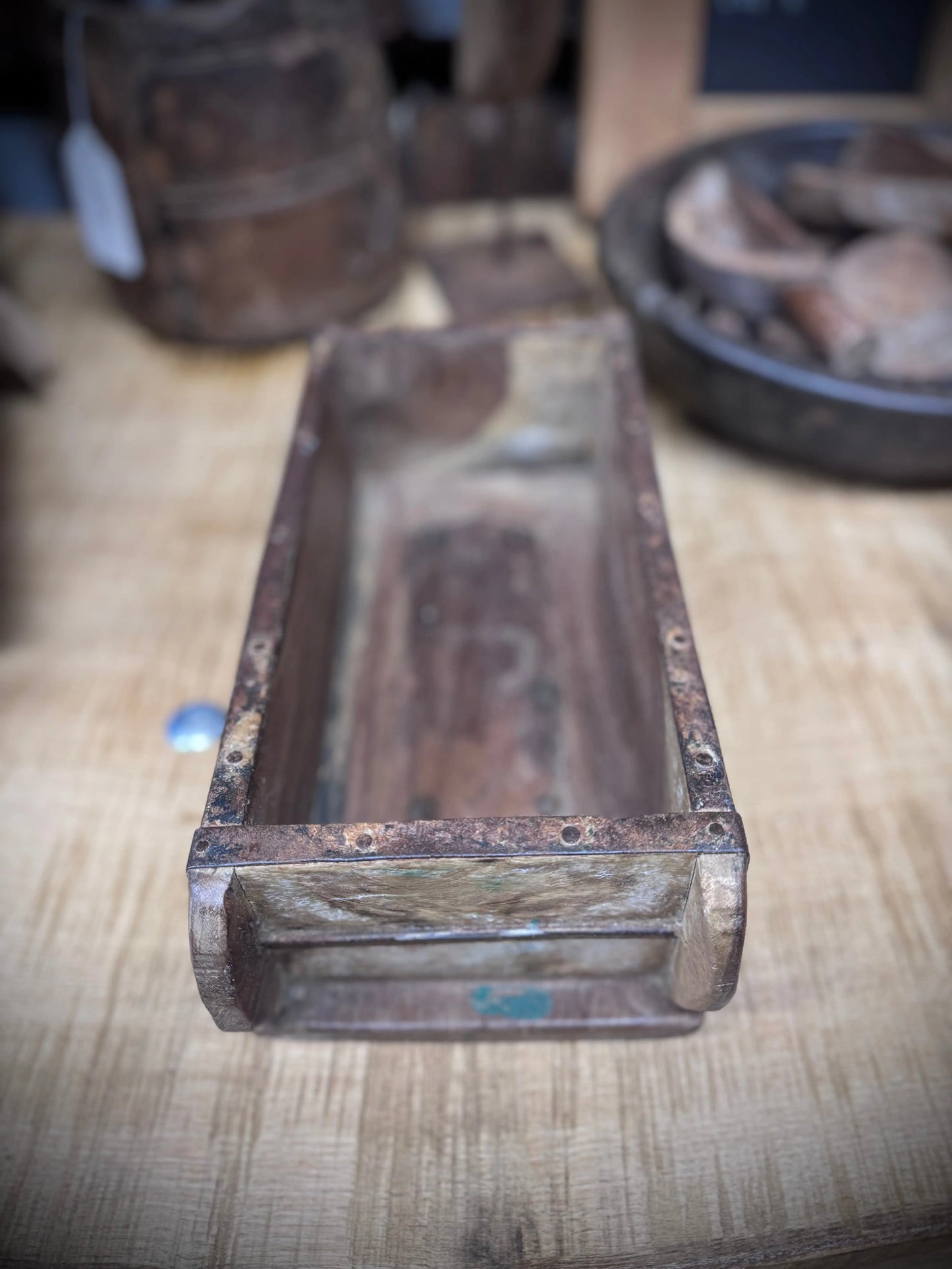 Vintage Wooden Brick Mould Planter Rustic Herb Tray Storage Box Indoor Outdoor RW NORFOLK