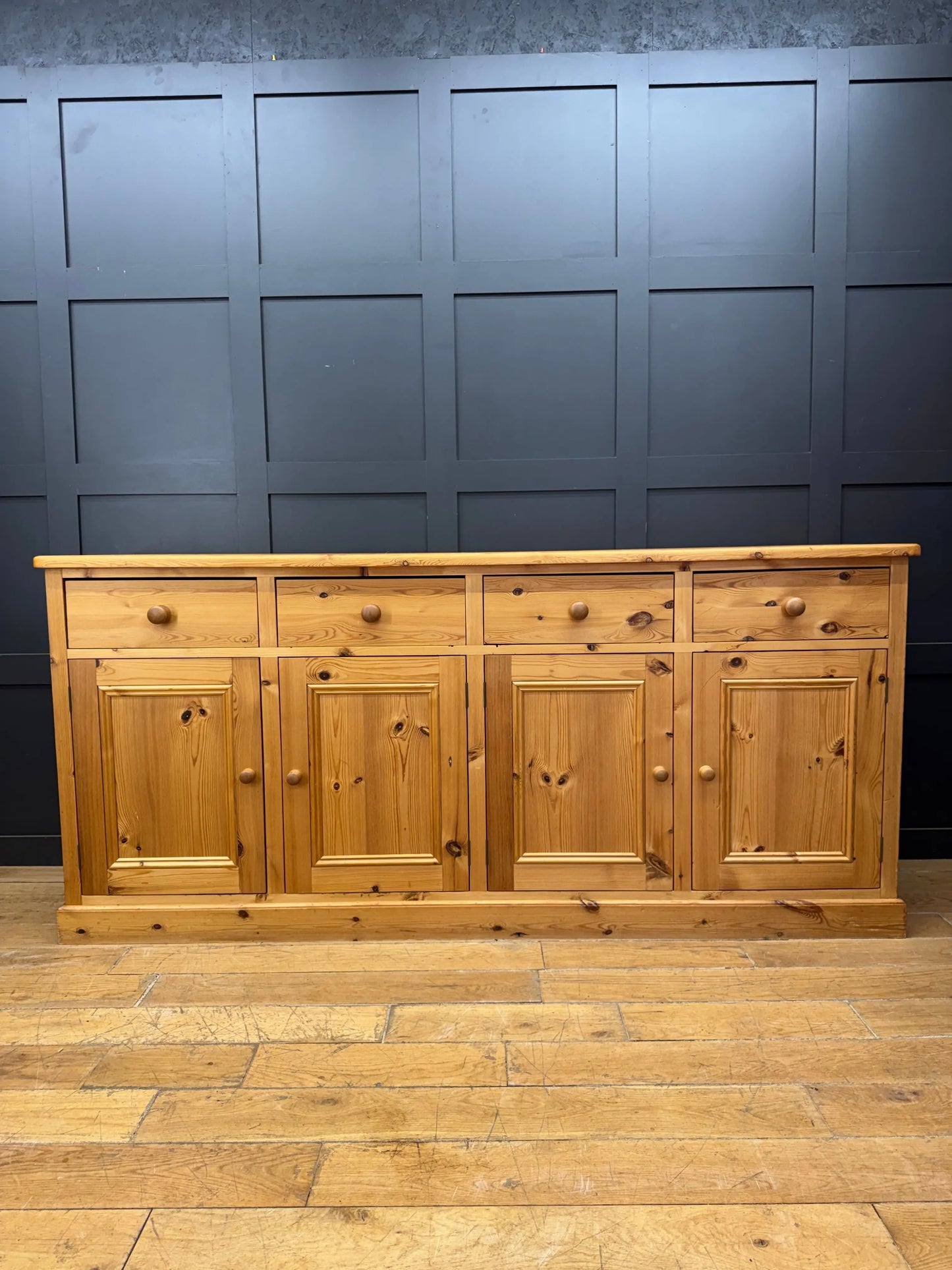 Large Solid Pine Kitchen Sideboard 4 Door 4 Drawer Rustic Farmhouse