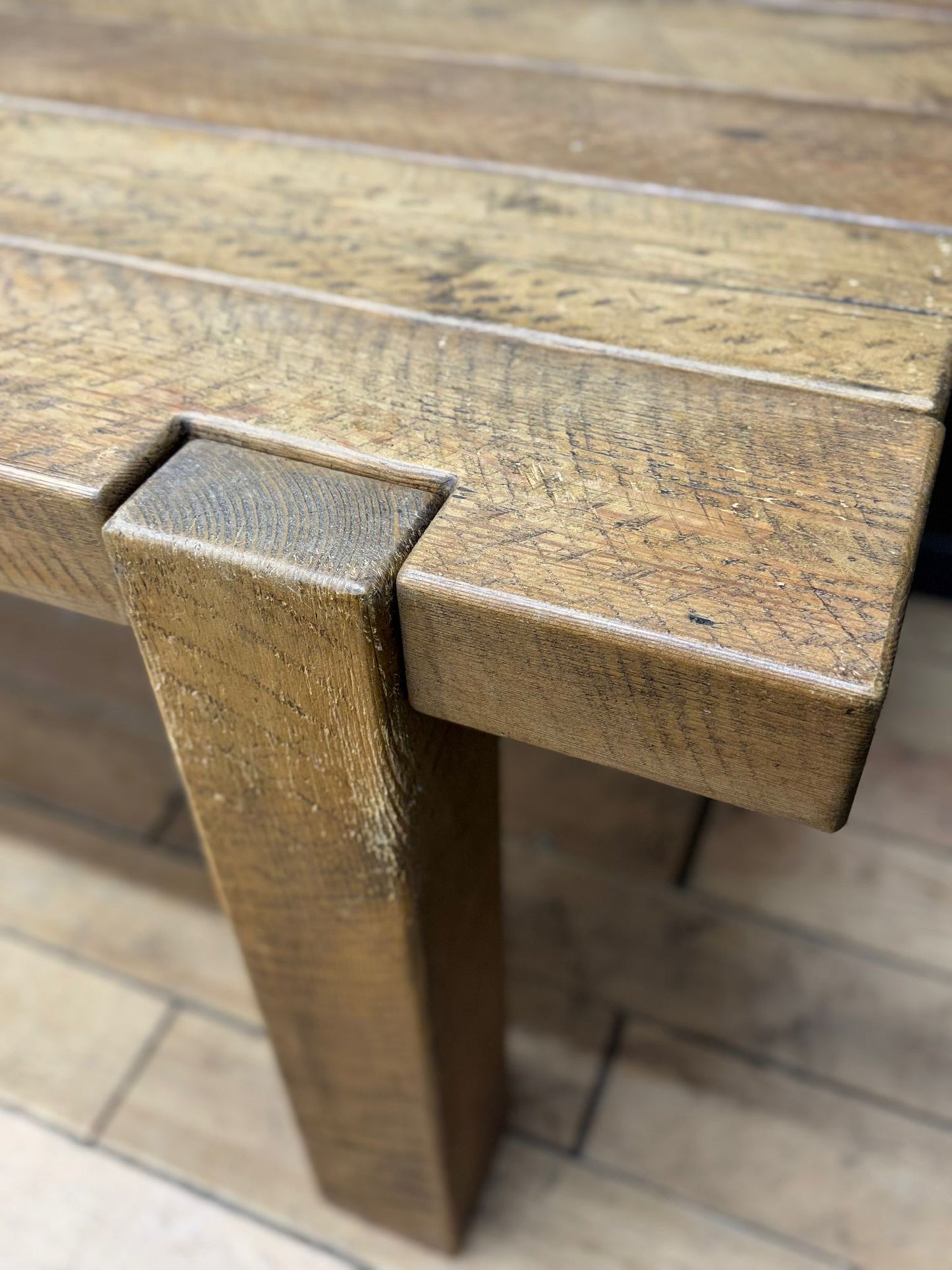 Huge Reclaimed Pine Farmhouse Refectory Dining Kitchen Table – 274cm