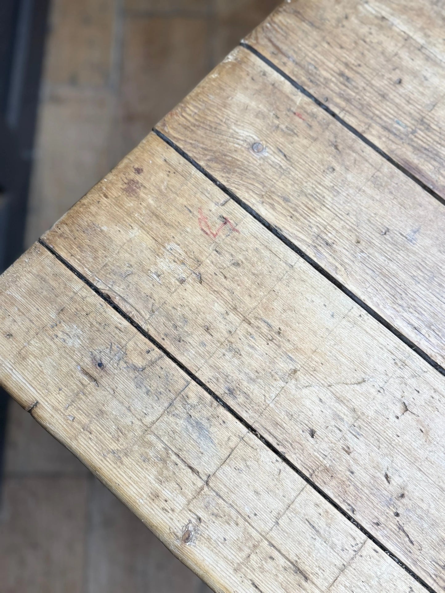 Victorian Pine Coffee Table Antique Reclaimed School Table Rustic Farmhouse