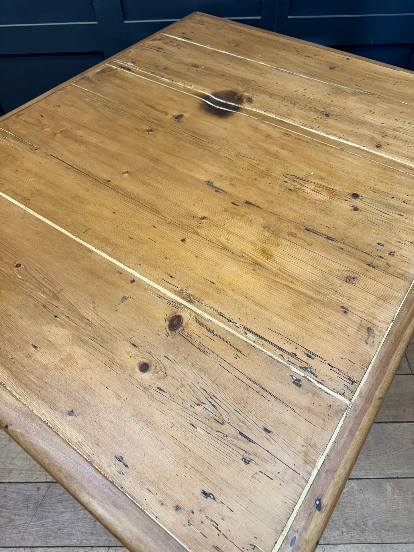 Antique Pine Dining Table / Victorian Kitchen Table / Rustic Farmhouse Pine Desk