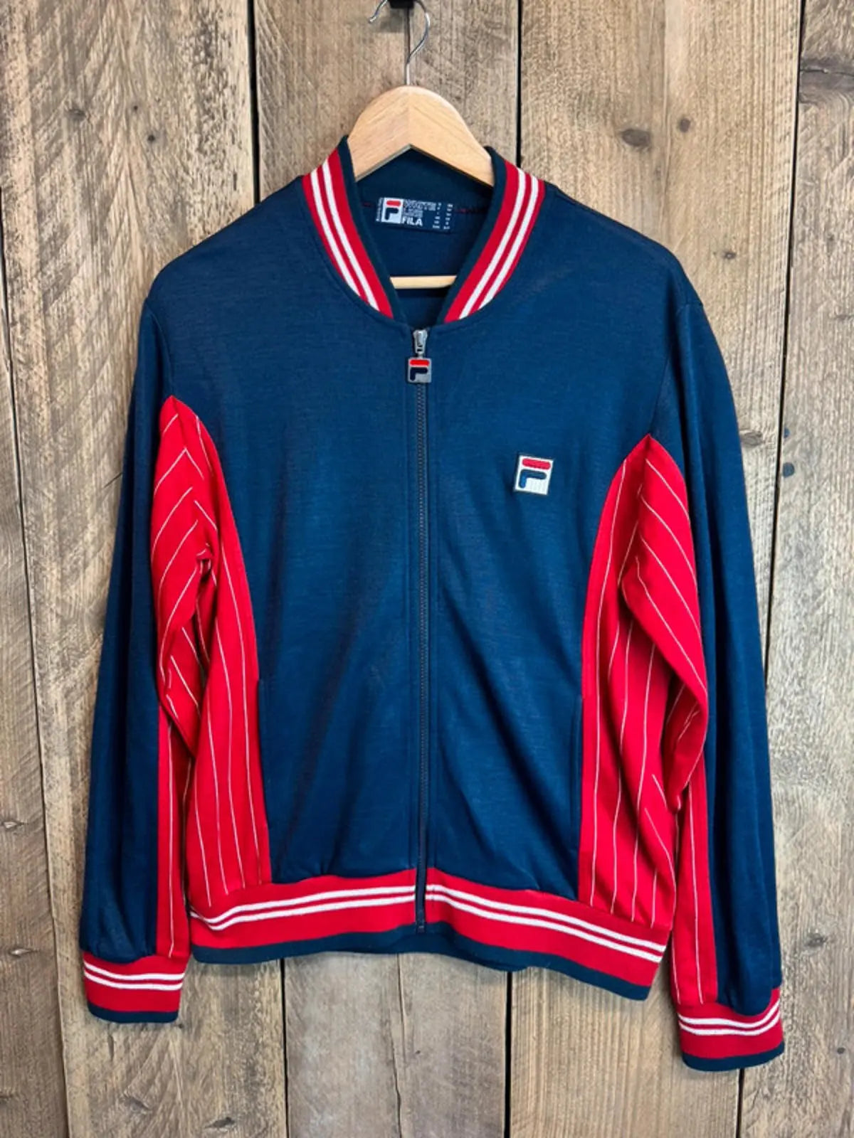 Vintage Fila Retro Tracksuit Top Jumper Jacket Mens Medium Fila