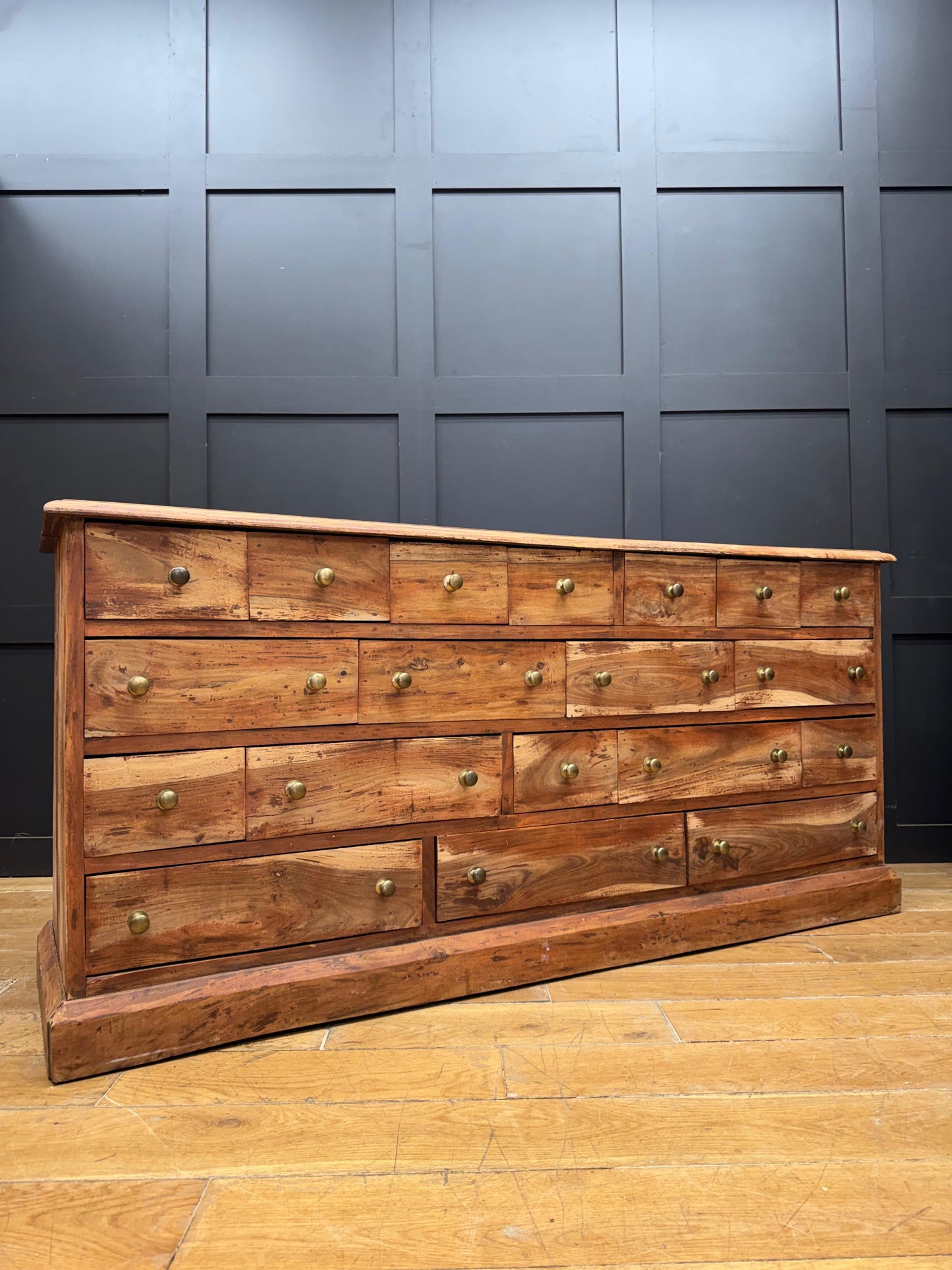 Vintage Rustic Hardwood Multi Drawer Sideboard Apothecary Storage Cabinet