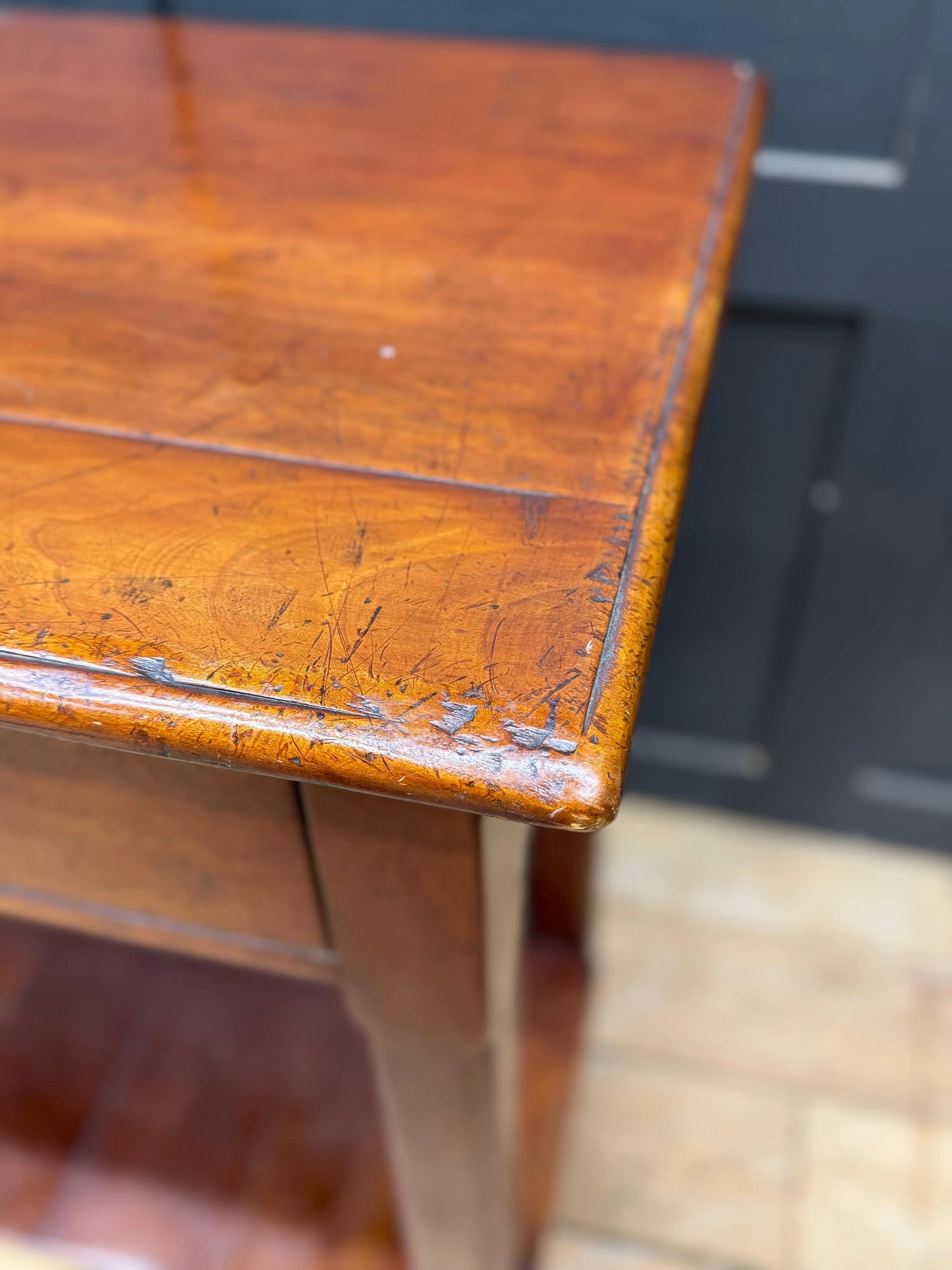 Antique Cherry Wood Dresser Base Console Sideboard Table 2 Drawer Pot Board RUSTIC WAREHOUSE NORFOLK