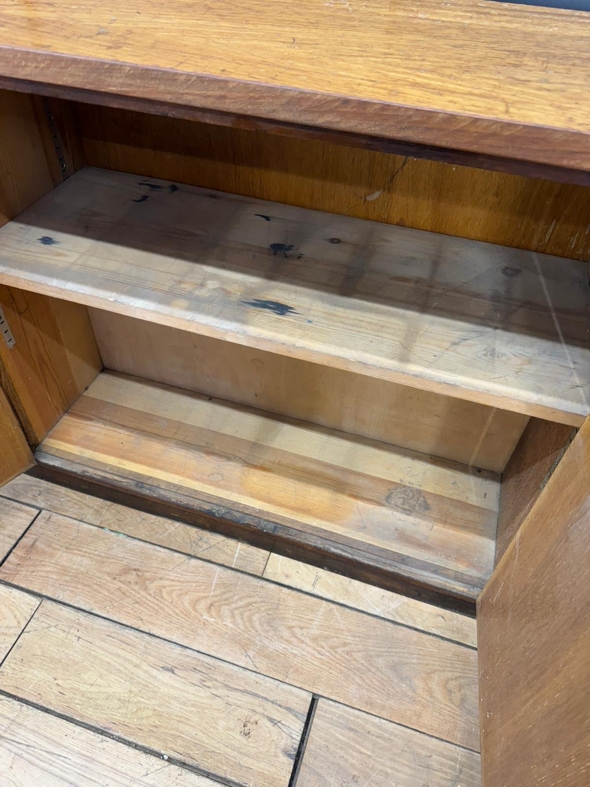 Vintage School Science Cupboard Iroko Top Industrial Mid Century Sideboard