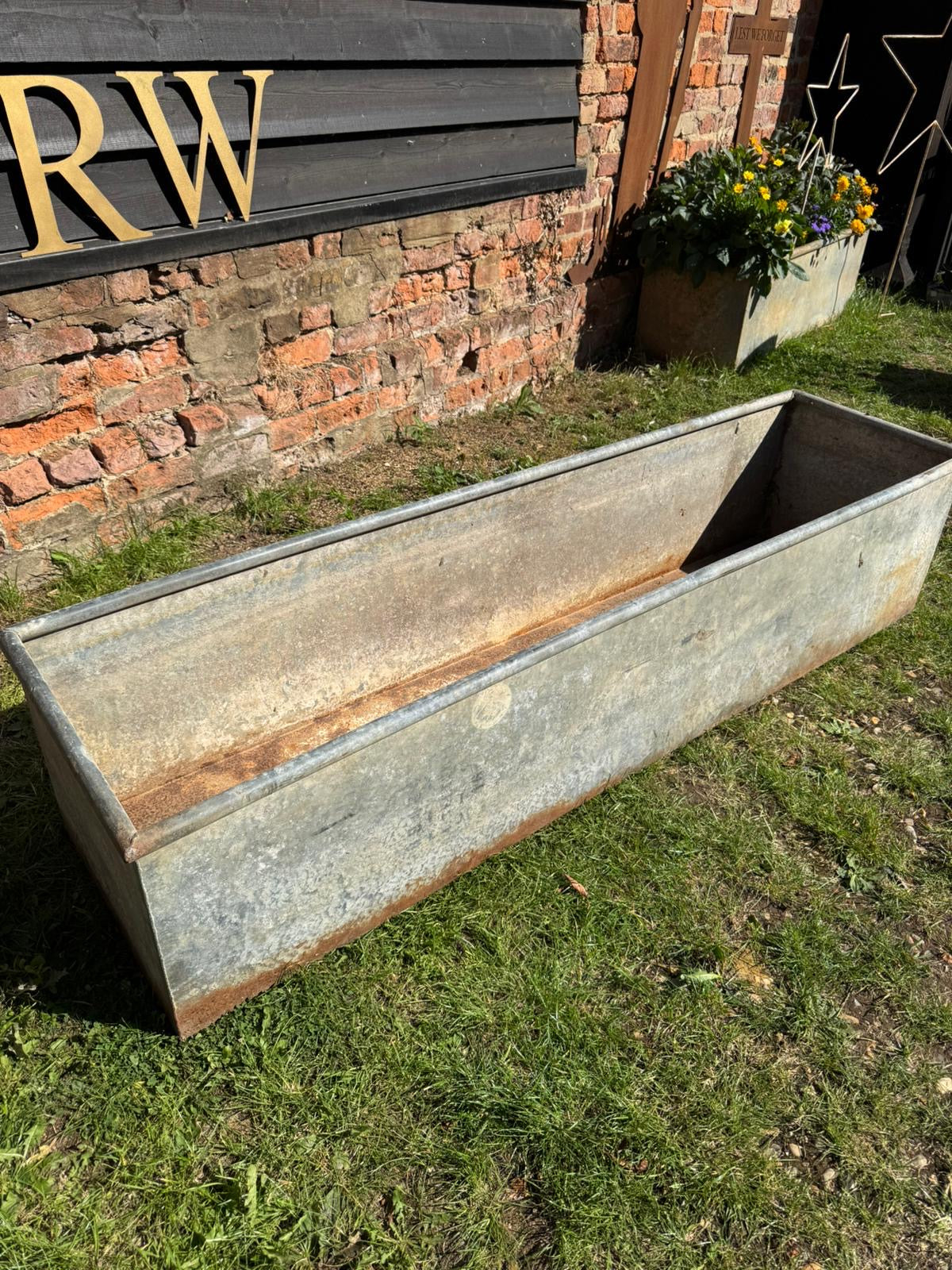 Reclaimed Galvanised Trough Large Planter /  Raised Flower Bed Plant Tree Pot E1