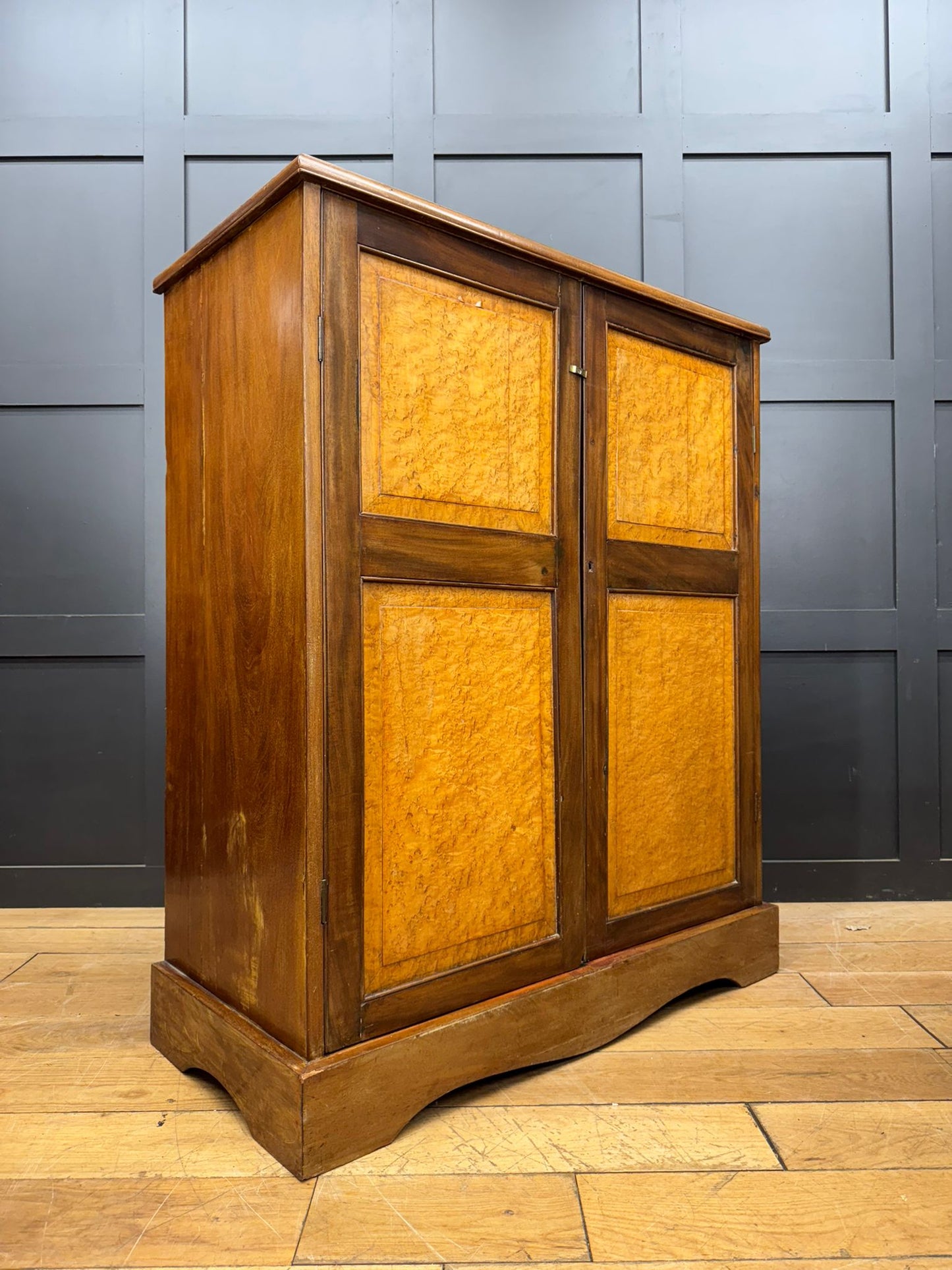 Antique Walnut Linen Cabinet / Clothes Cupboard / Drawers And Cupboard