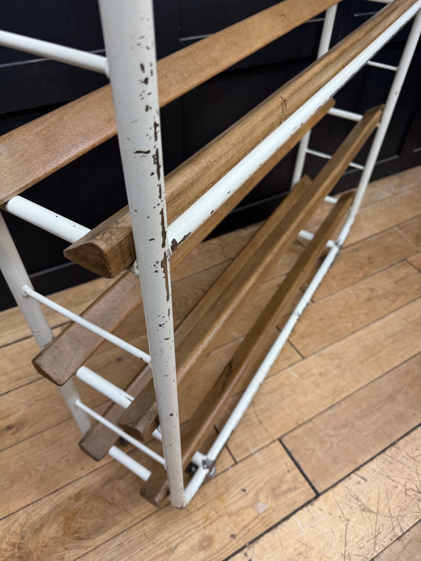 Vintage Industrial French Bakers Trolley Boulangerie Shoe Rack - Shop Display B