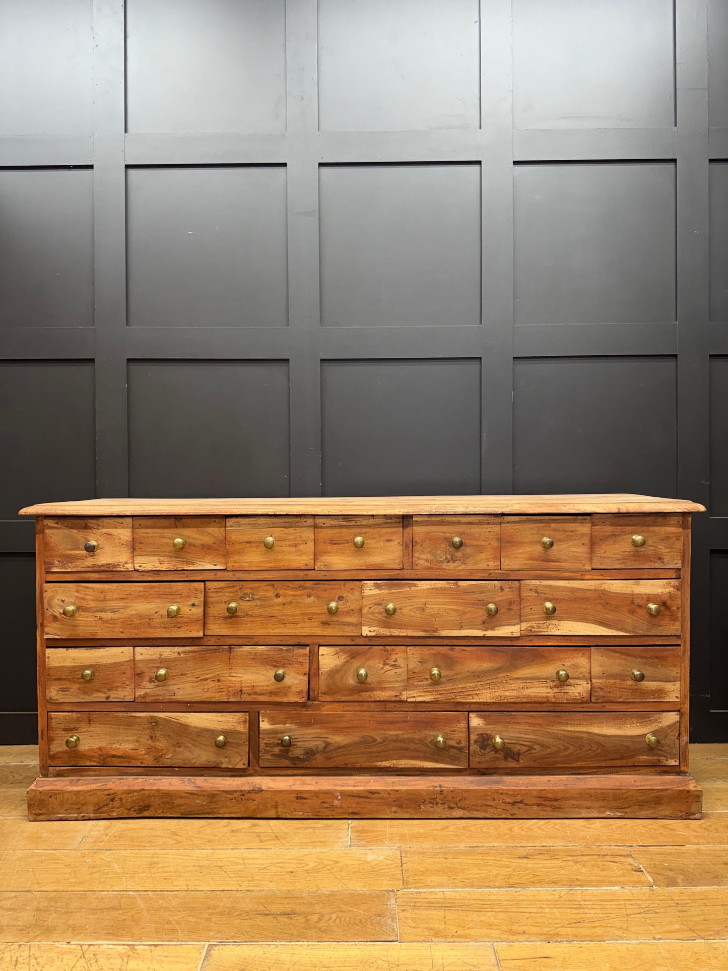 Vintage Rustic Hardwood Multi Drawer Sideboard Apothecary Storage Cabinet