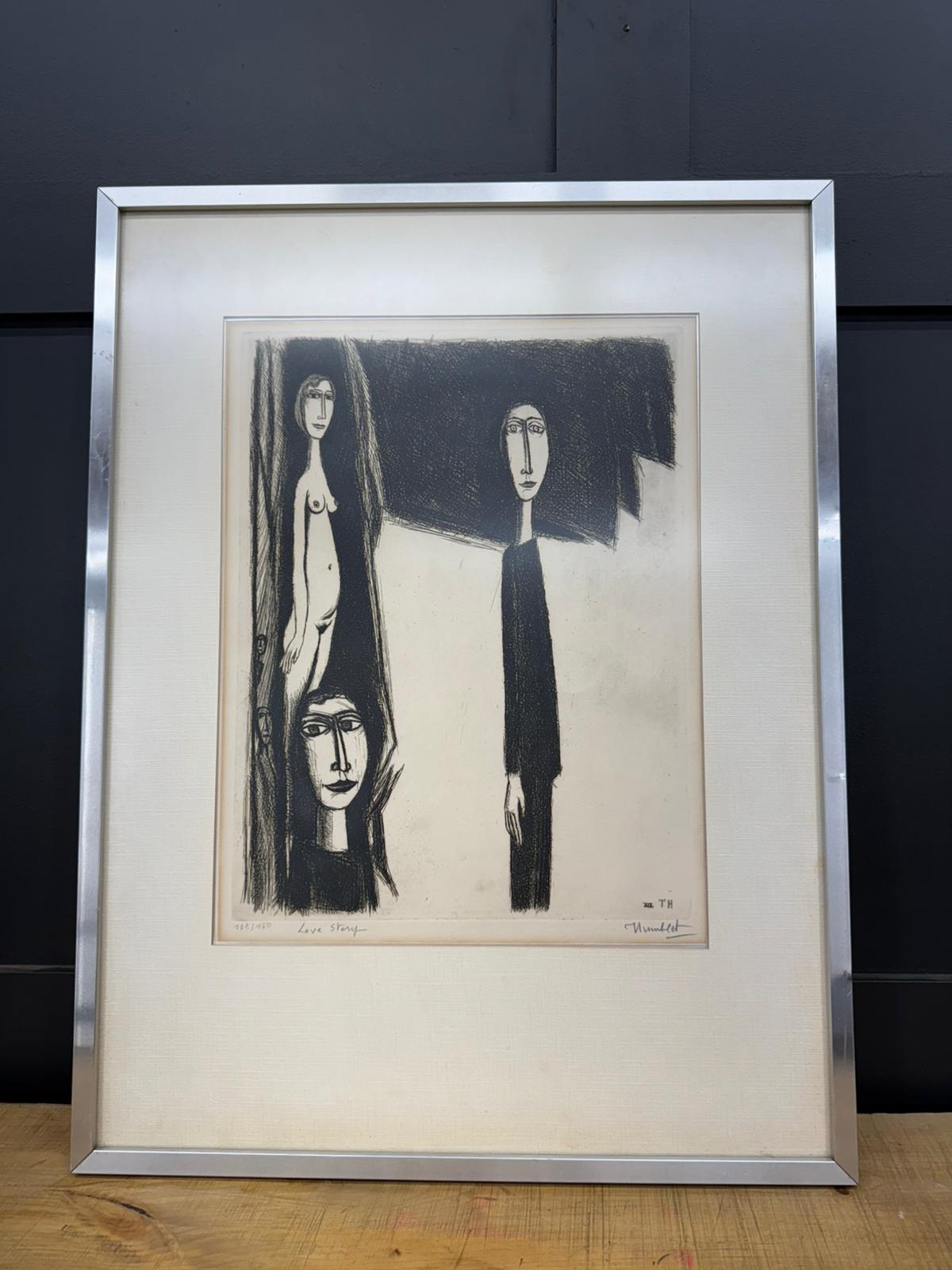 Signed Limited Edition Art Picture Print “Love Story” – Theo Humblet – Framed