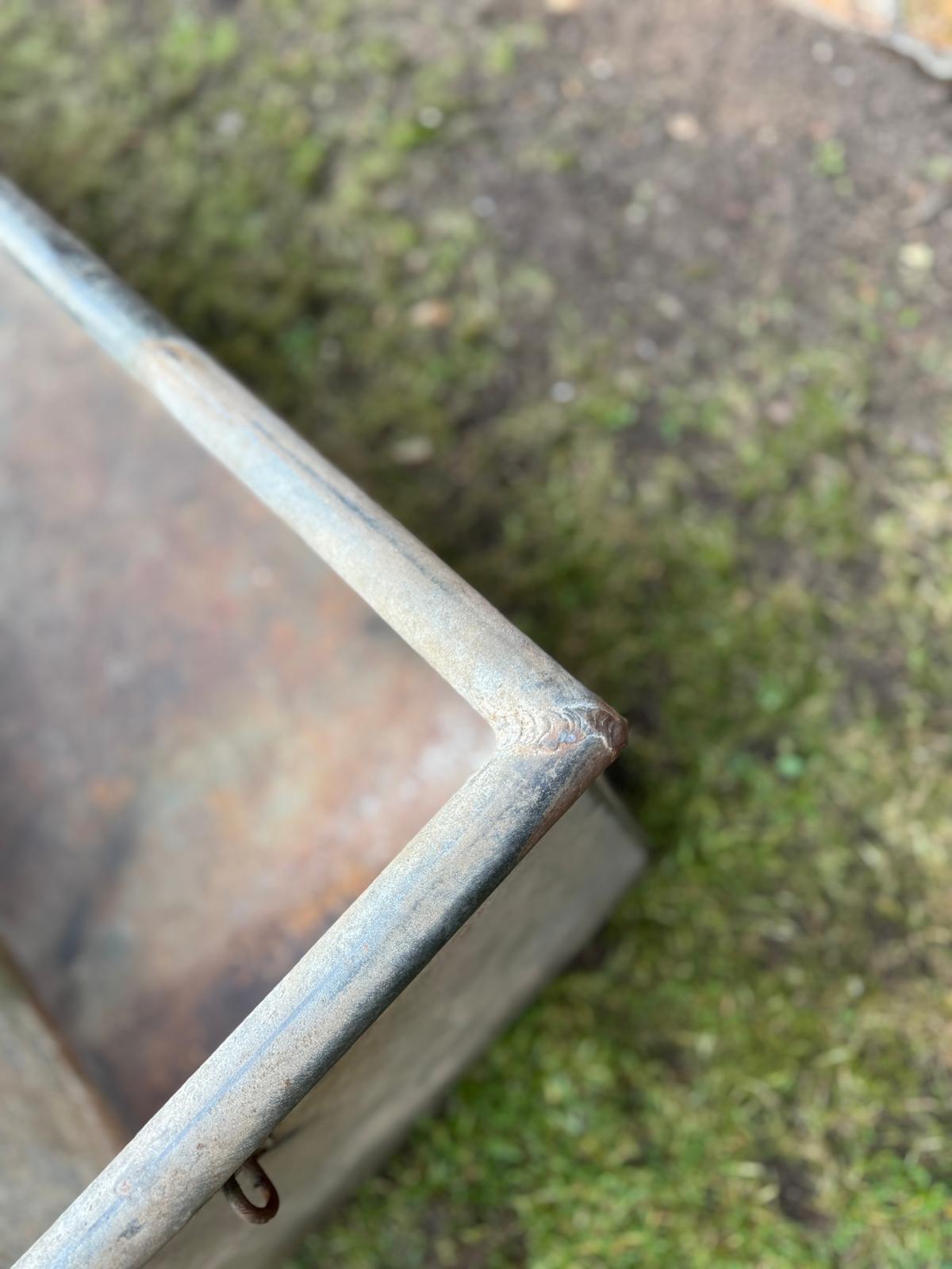 Vintage Long Galvanised Trough Planter /  Raised Bed Fish Pond Plant Tree Pot GG