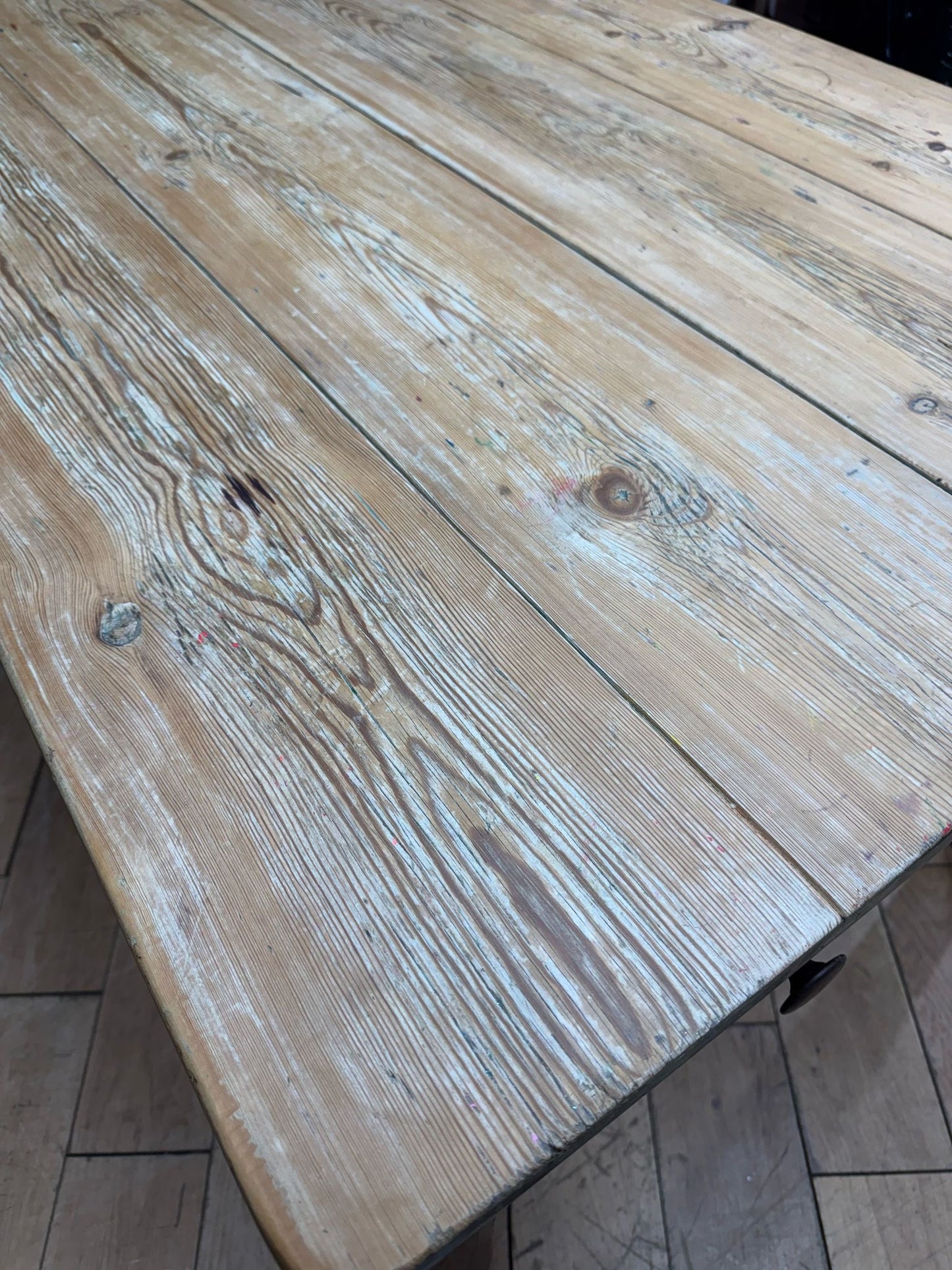 Antique Victorian Pine Dining Table Kitchen Work Table / French Farmhouse Desk