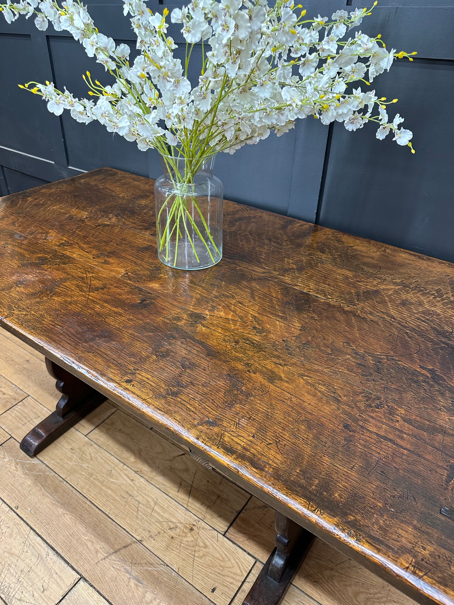 Vintage Refectory Table  / Oak Dining Table / Antique Farmhouse Kitchen Table