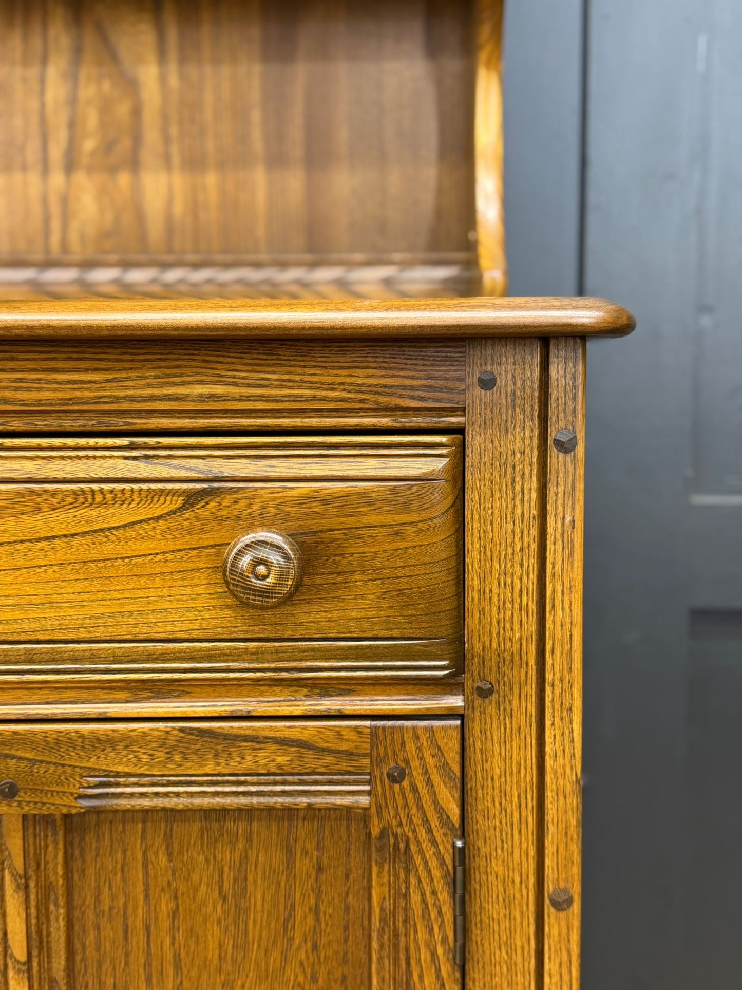 Vintage Ercol Dresser/ Elm Cabinet / Welsh Dresser /Cocktail Display Cupboard