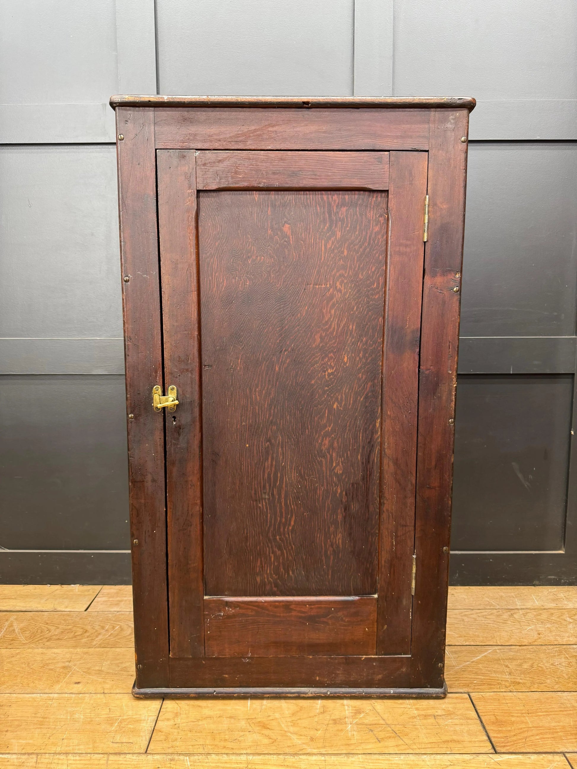 Antique Pitch Pine School Cupboard Single Door Storage Cabinet Shelves Rustic RUSTIC WAREHOUSE NORFOLK