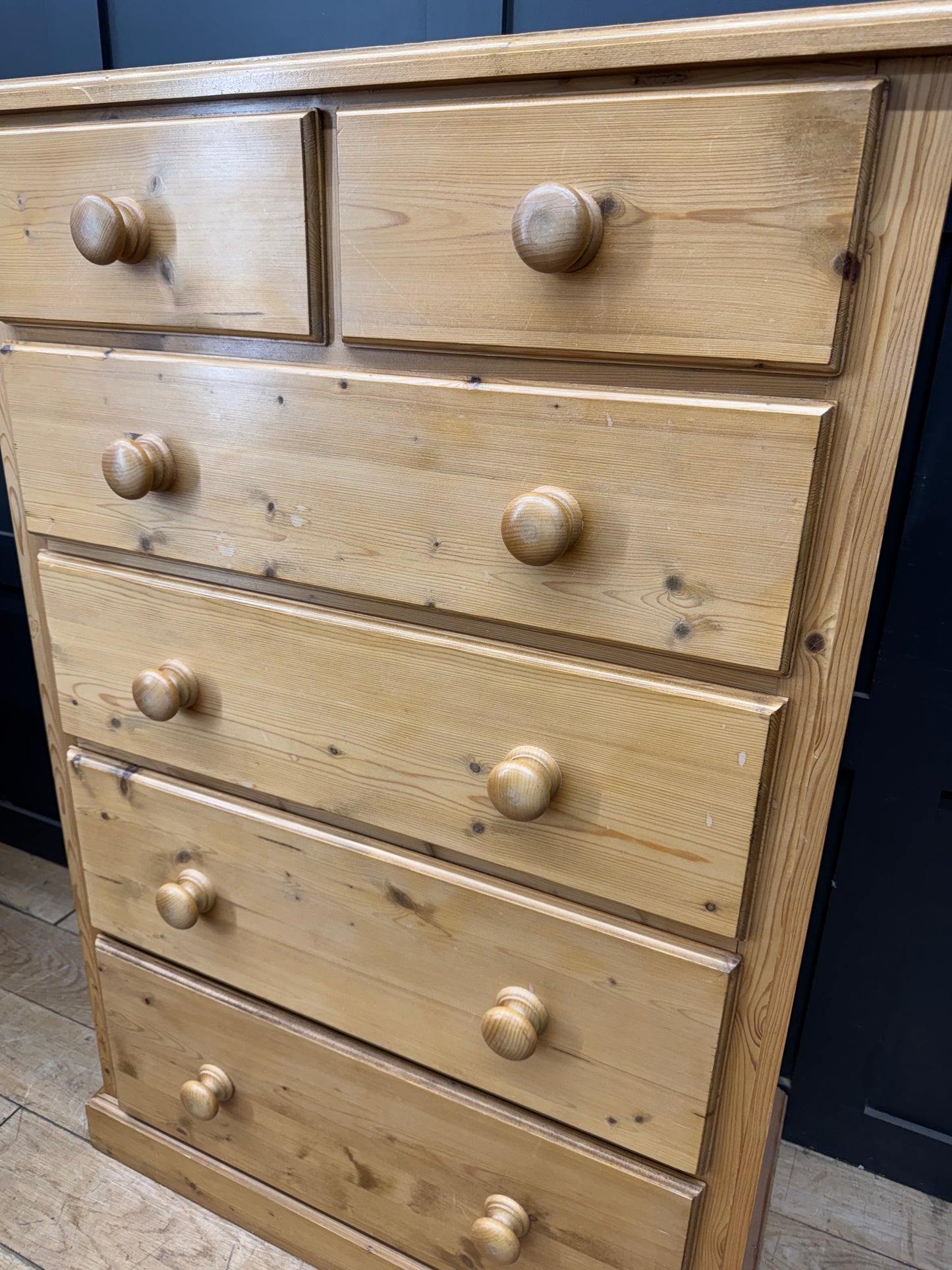 Pine Chest of Drawers Tallboy Bedroom Storage Furniture Vintage Style