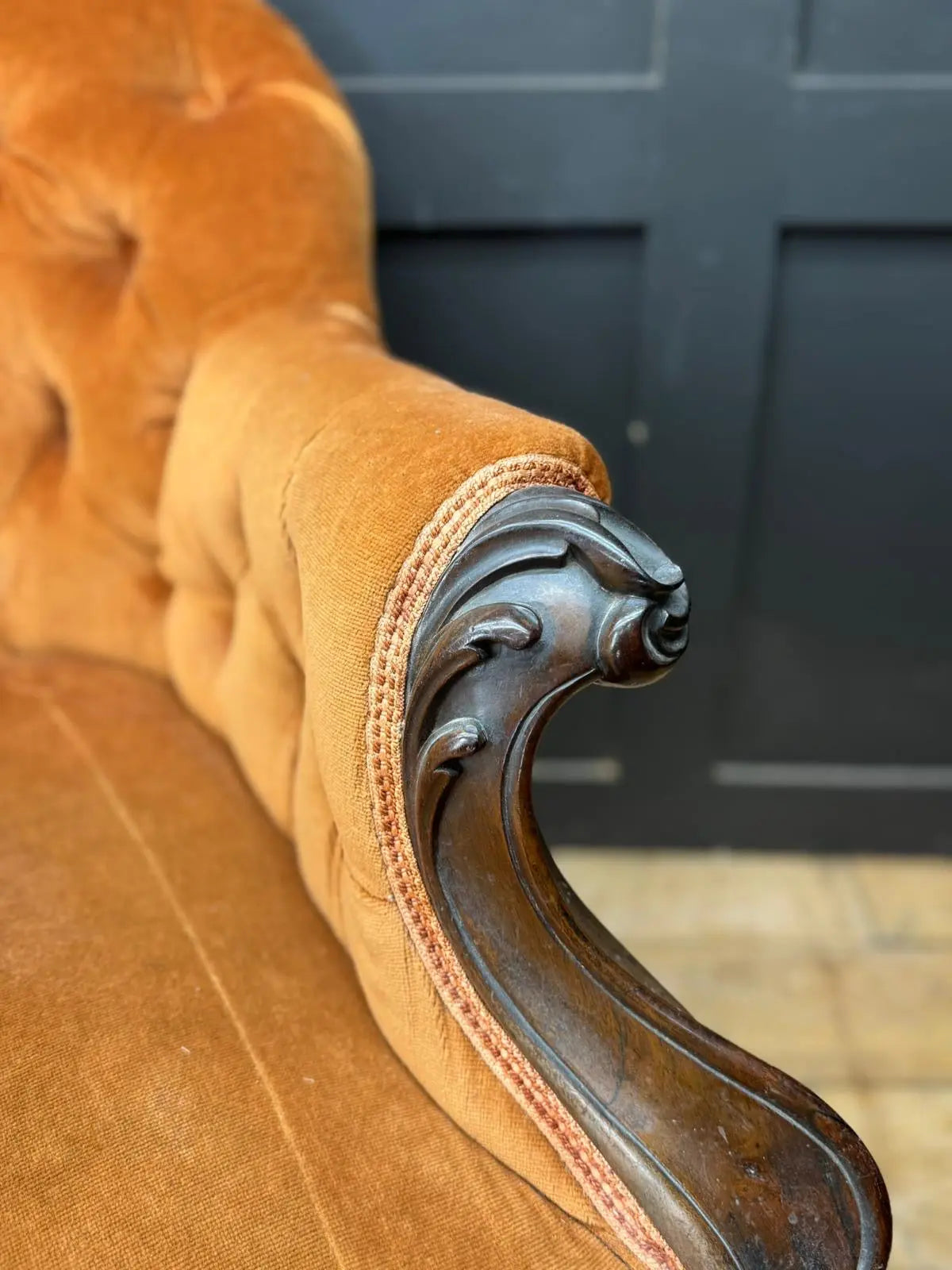 Victorian Rosewood Sofa 3 Seater Button Back Couch Lounge Seating Settee RUSTIC WAREHOUSE NORFOLK