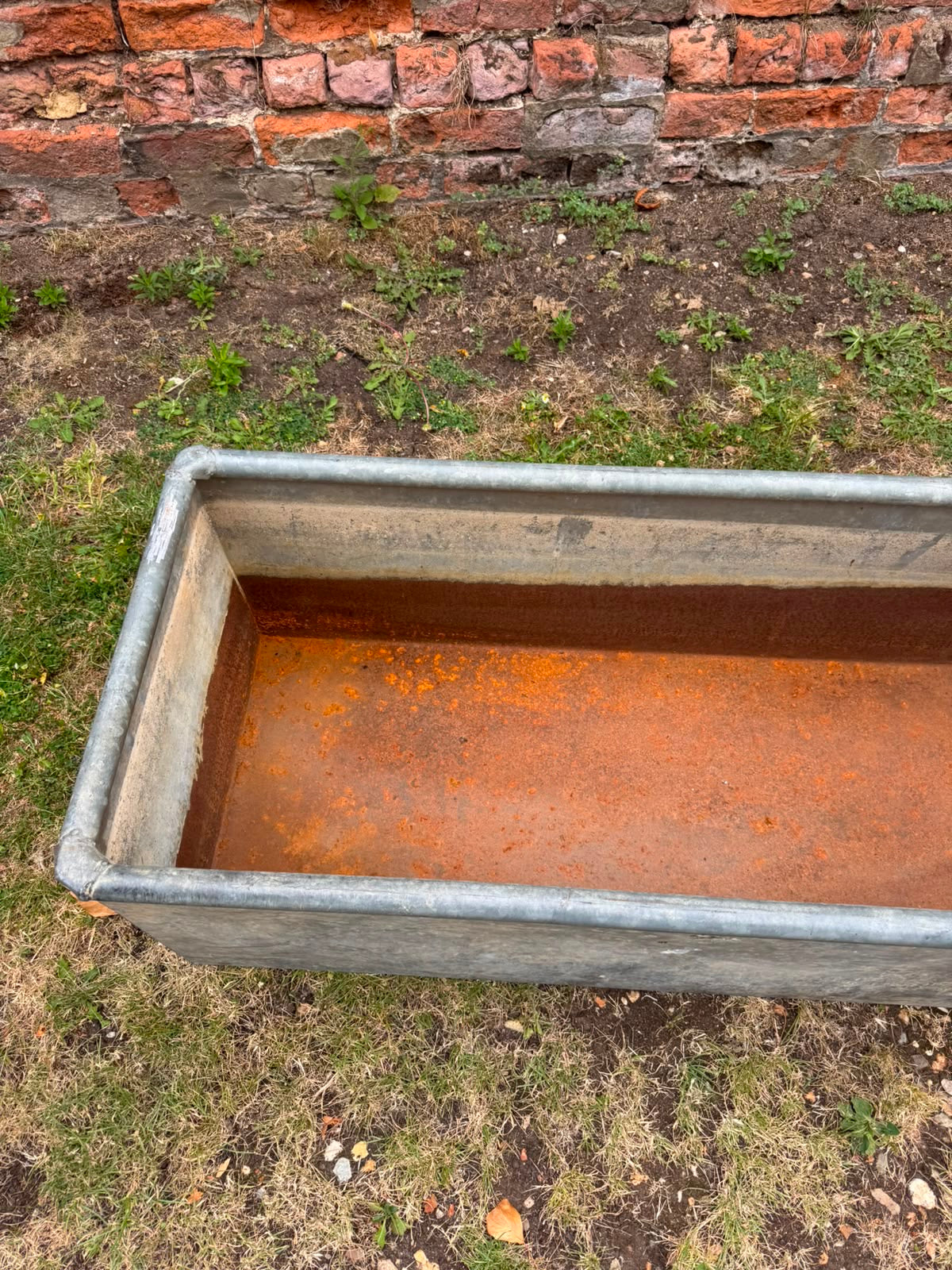 Reclaimed Galvanised Trough Large Garden Planter / Raised Flower Bed Pot T9
