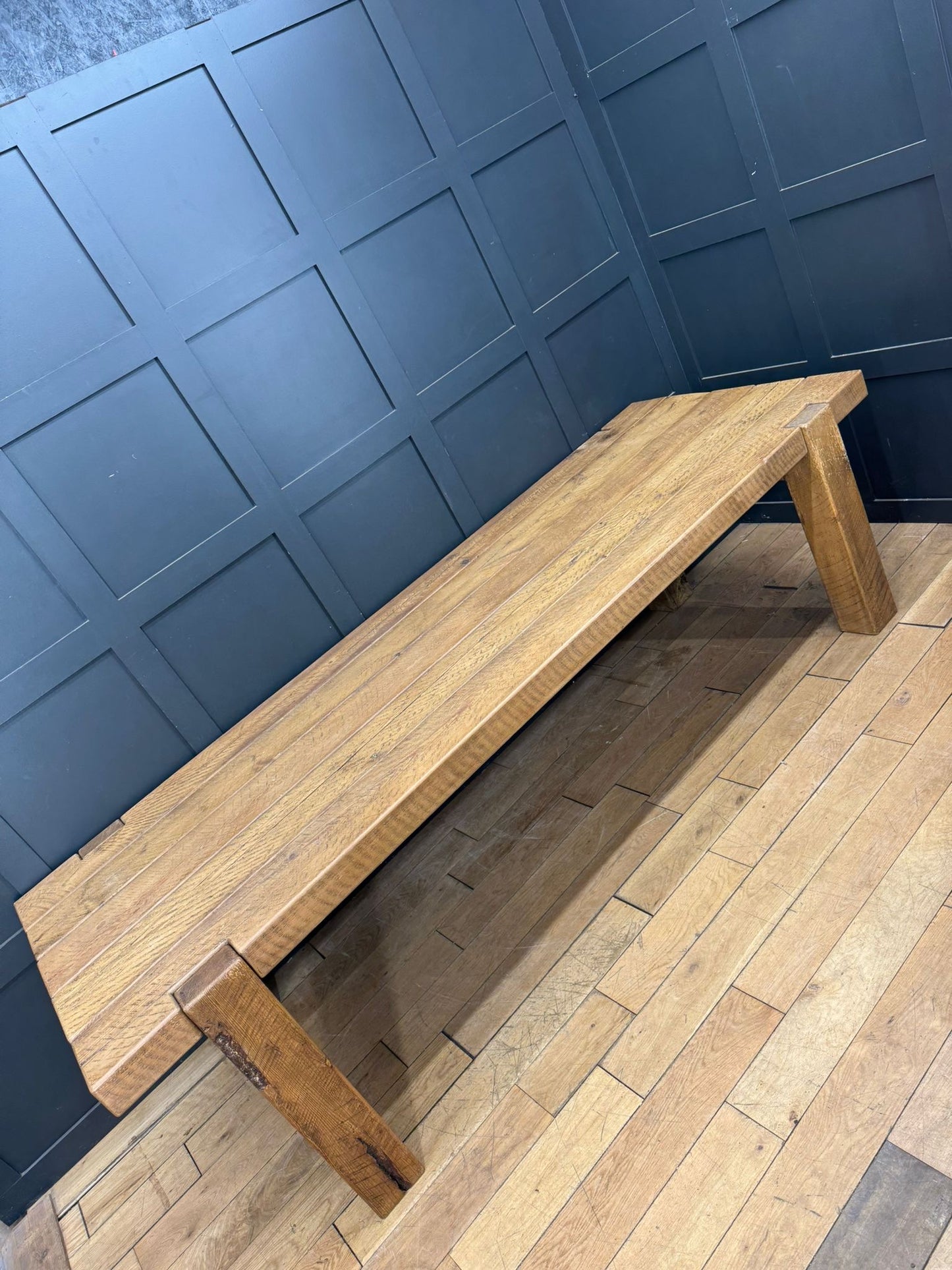 Huge Reclaimed Pine Farmhouse Refectory Dining Kitchen Table – 274cm