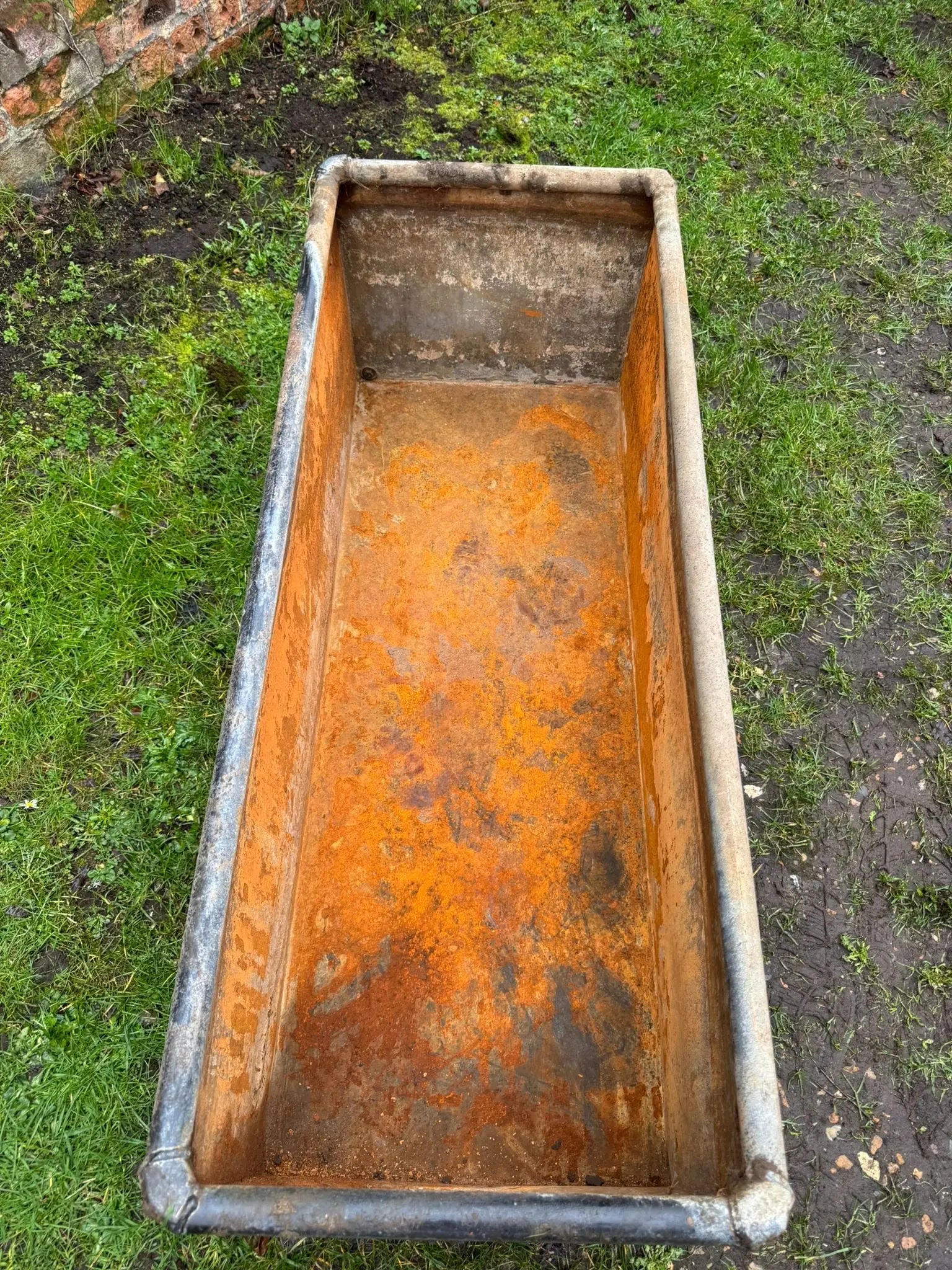 Vintage Galvanised Trough Garden Planter 123cm / Raised Flowerbed Plant Tree Pot Z2 RUSTIC WAREHOUSE NORFOLK
