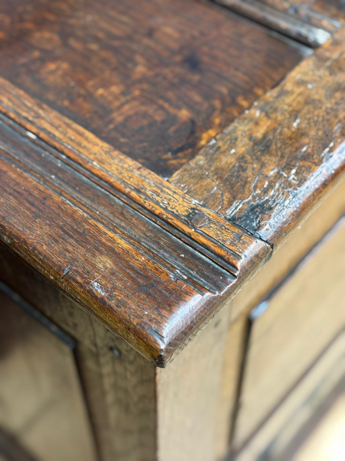 Antique Elm Oak Mule Chest Coffer – Sideboard TV Stand Storage with Drawers