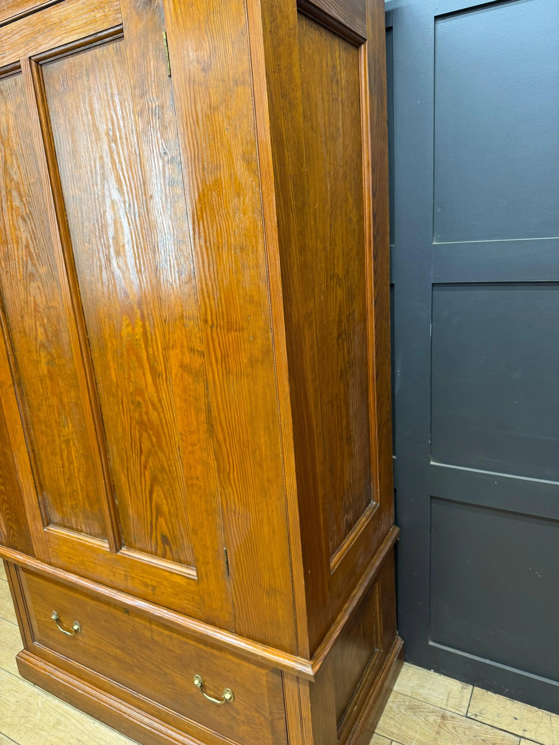 Antique Pitch Pine Single Wardrobe Bedroom Storage Cupboard Drawer RUSTIC WAREHOUSE NORFOLK