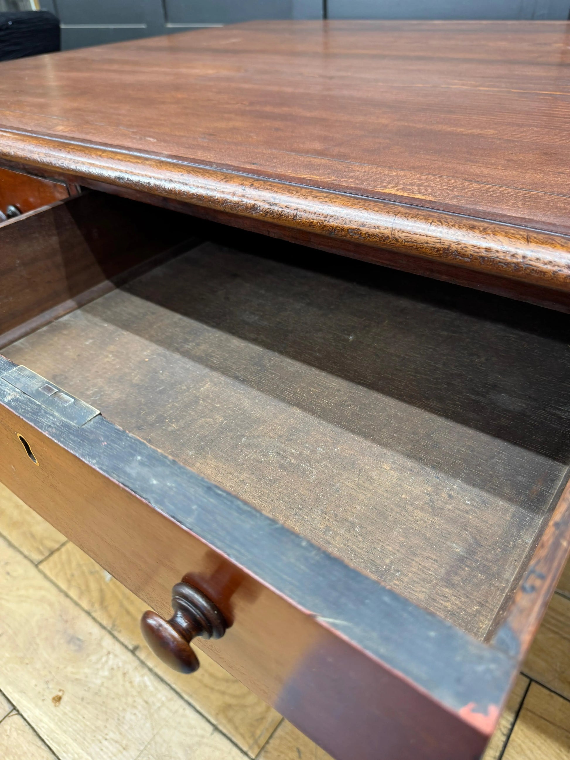 Antique Victorian Mahogany Library Table Desk Kitchen Dining Table With Drawers RUSTIC WAREHOUSE NORFOLK