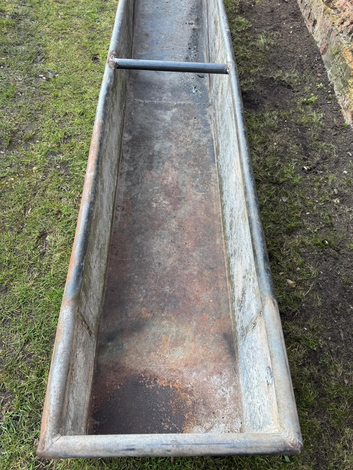 Vintage Long Galvanised Trough Planter /  Raised Bed Fish Pond Plant Tree Pot GG