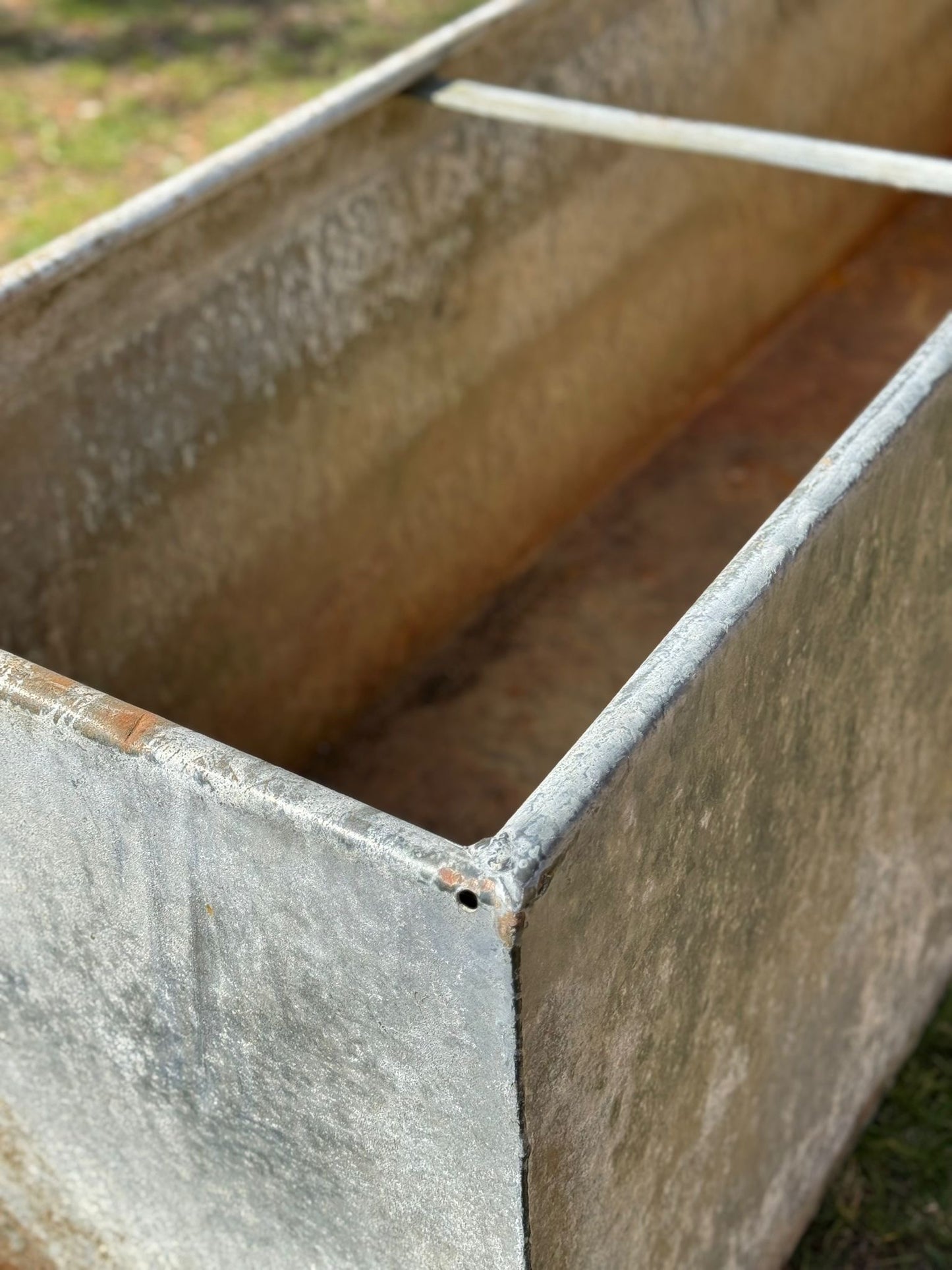 Vintage Long Garden Galvanised Trough Planter /  Raised Bed Fish Pond Plant E3