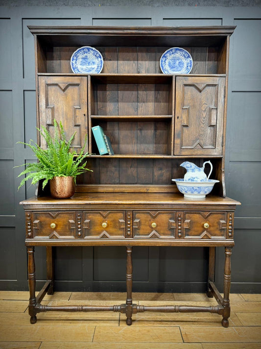 Vintage Oak Welsh Dresser / Large Kitchen Cupboard / Titchmarsh  & Goodwin