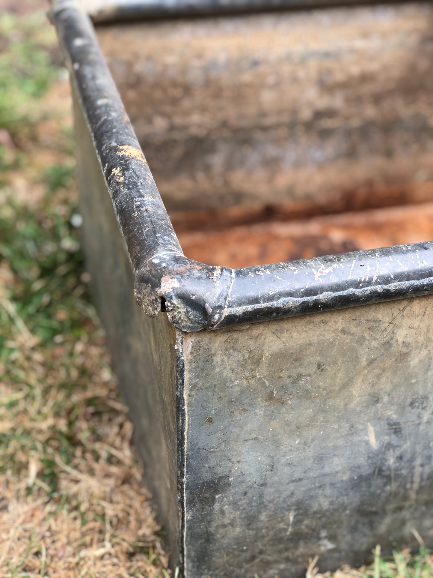Reclaimed Galvanised Trough Large Planter / Raised Flower Bed Plant Tree Pot T10