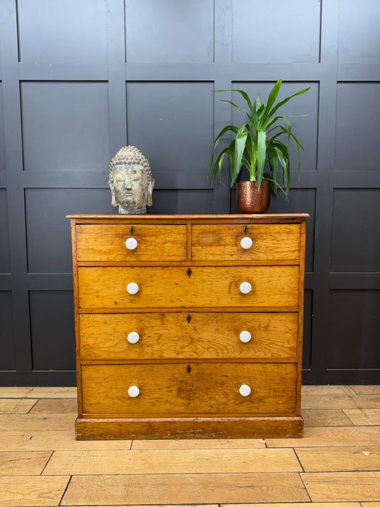 Antique Pine Chest of Drawers Victorian Country House Storage