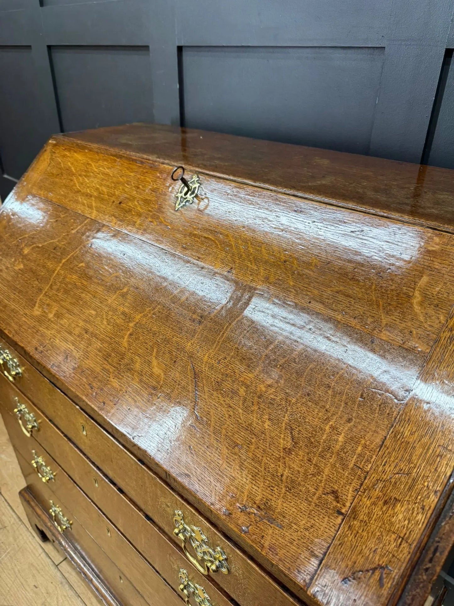 Georgian Oak Bureau Desk / Writing Desk / Sideboard Chest Of Drawers RUSTIC WAREHOUSE NORFOLK