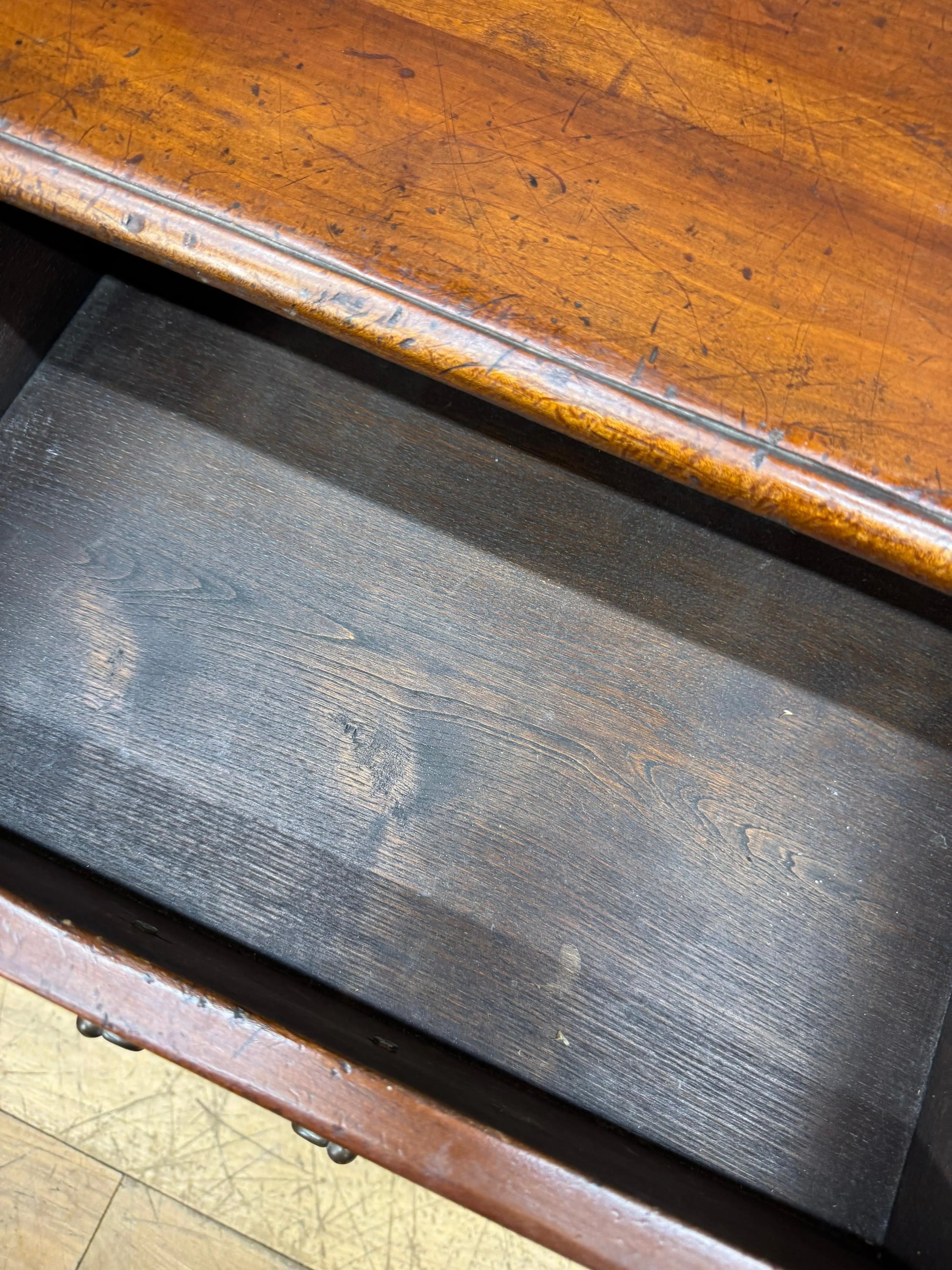 Antique Cherry Wood Dresser Base Console Sideboard Table 2 Drawer Pot Board RUSTIC WAREHOUSE NORFOLK