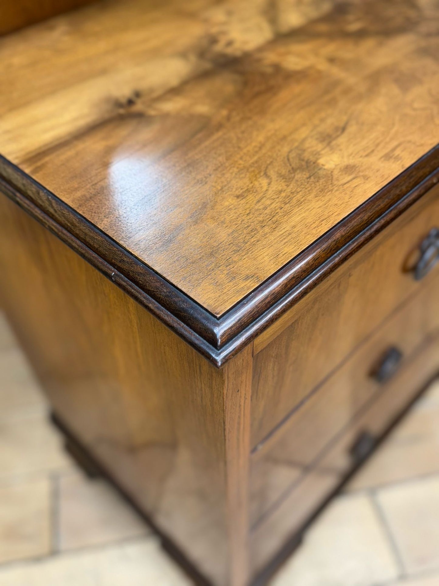 Vintage Walnut Chest Of Drawers / Bedroom Dresser / Dressing Table Storage