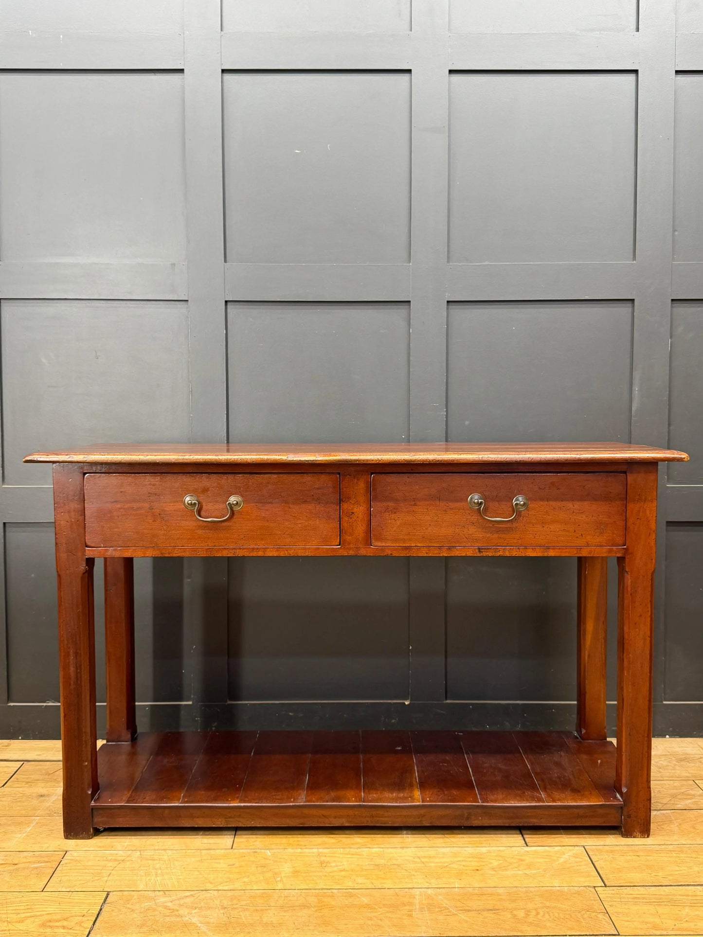 Antique Cherry Wood Dresser Base Console Sideboard Table 2 Drawer Pot Board RUSTIC WAREHOUSE NORFOLK