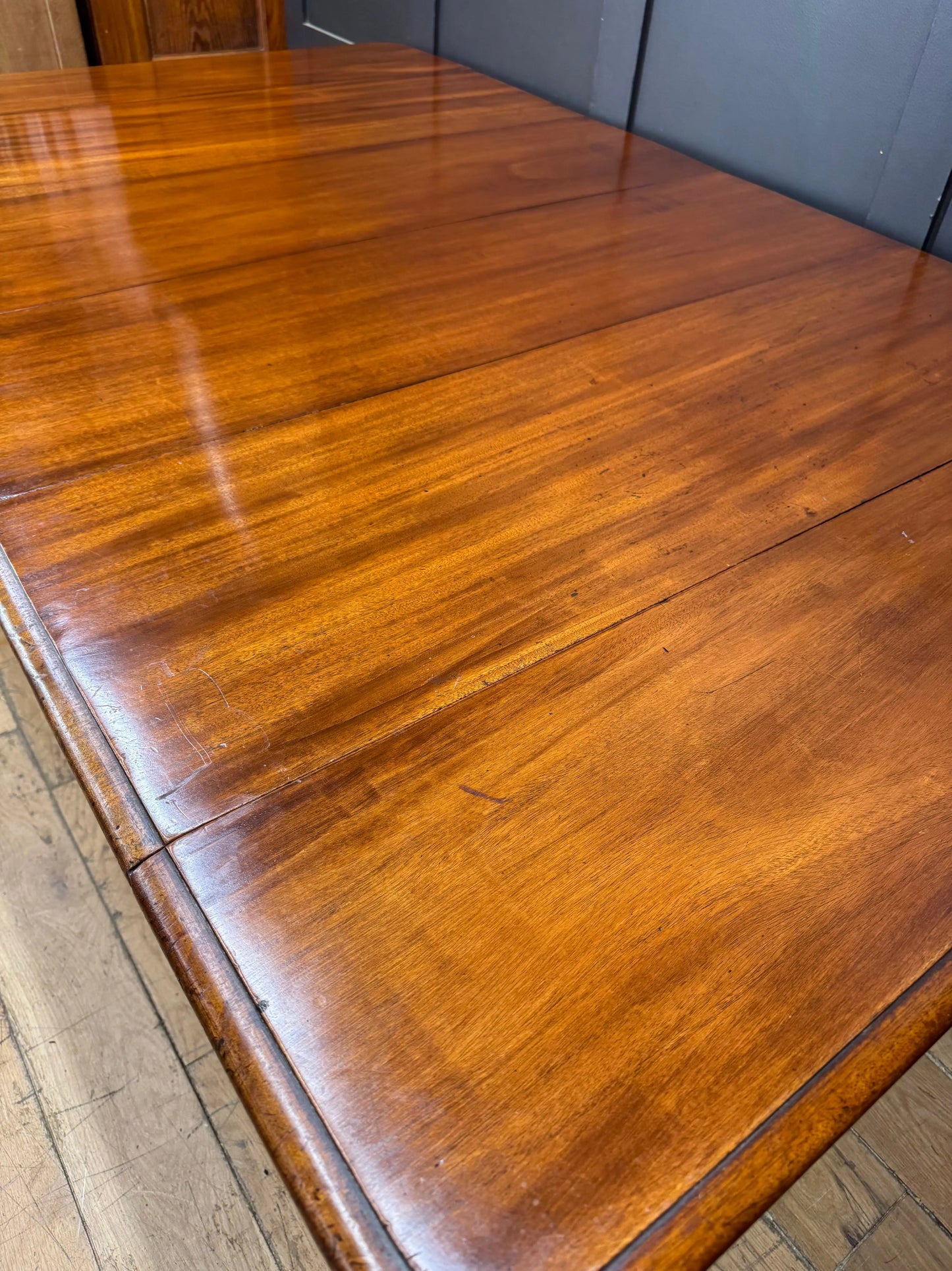Antique Victorian Mahogany Extending Drop Leaf Dining Table on Castors Console