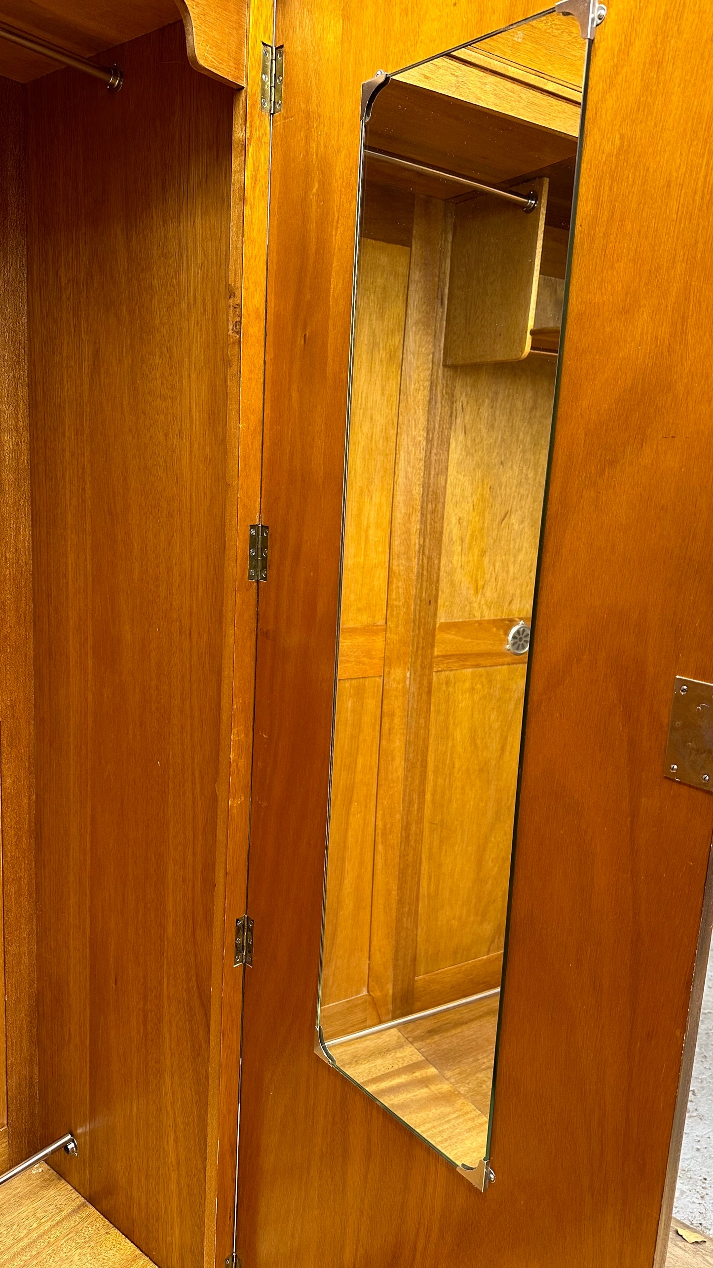 Antique Double Walnut Wardrobe / Armoire / Cupboard Bedroom Storage