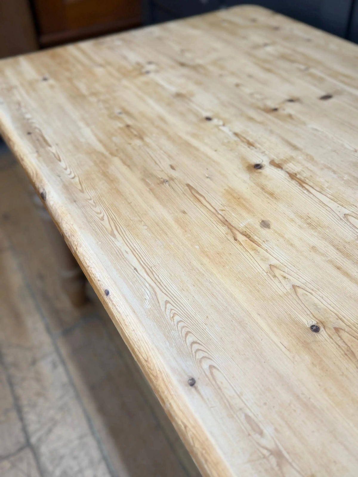 Vintage Solid Pine Farmhouse Dining Kitchen Table Turned Legs Rustic 4-6 Seater RUSTIC WAREHOUSE NORFOLK