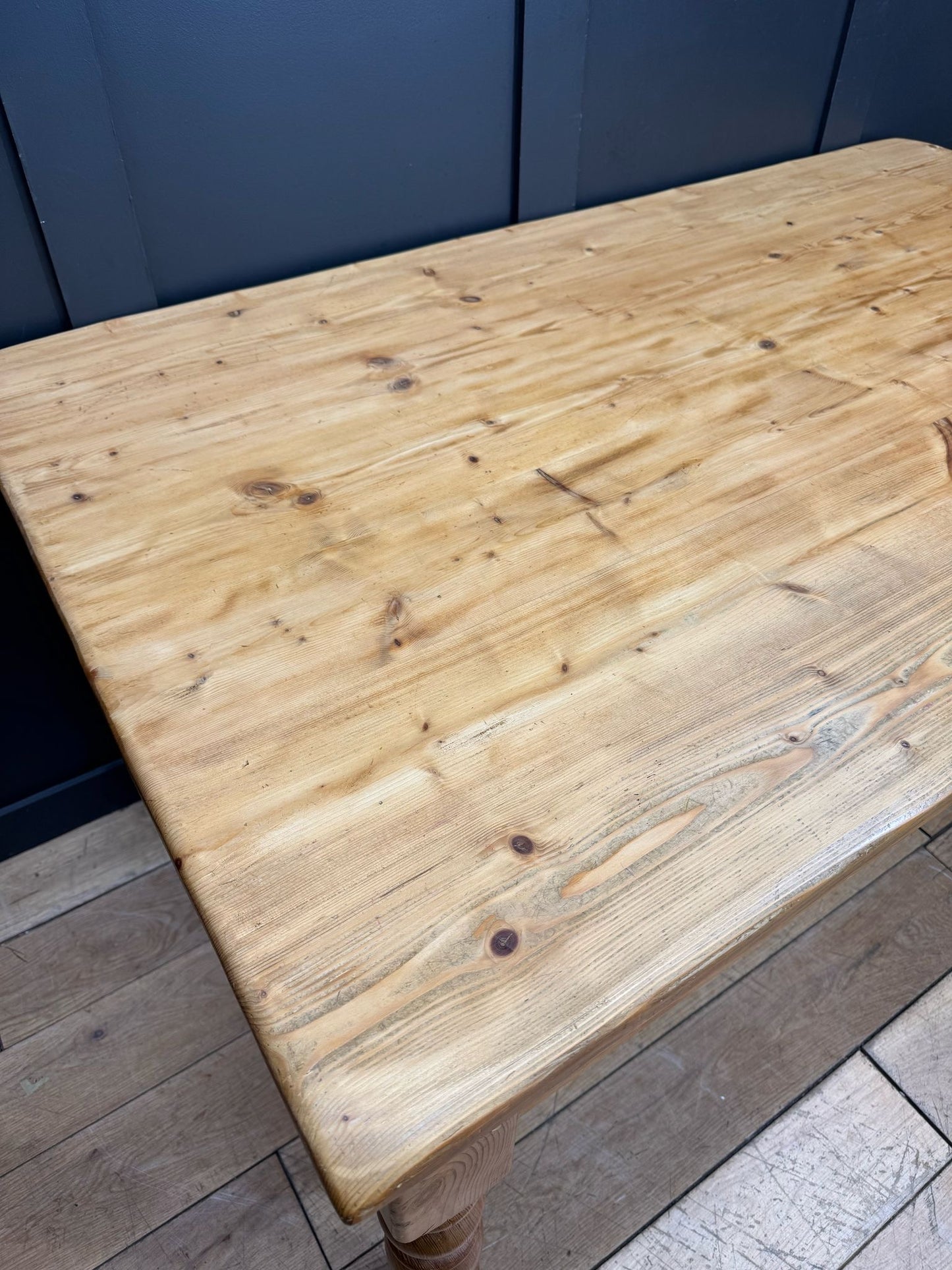 Vintage Solid Pine Table  / Farmhouse Dining Table / Rustic Kitchen Table