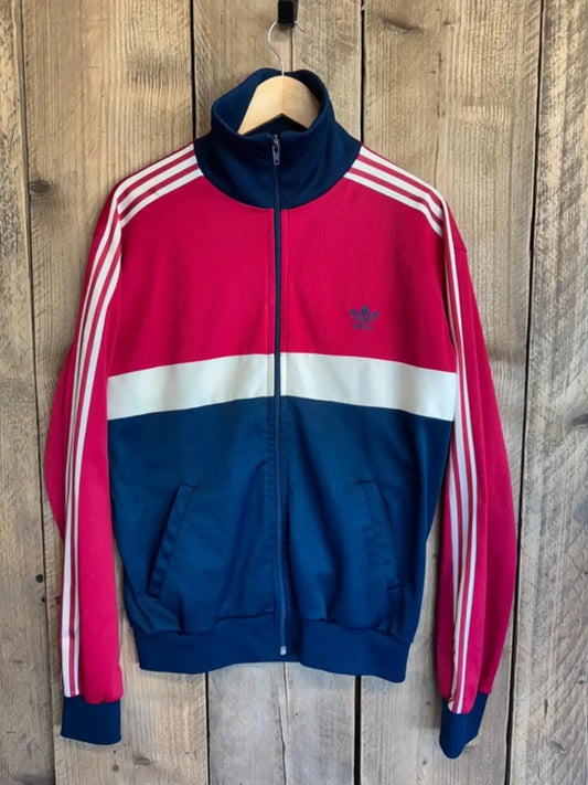 Vintage adidas Ventex Tracksuit Top Jacket Made In France Trefoil 80s Large #350 adidas