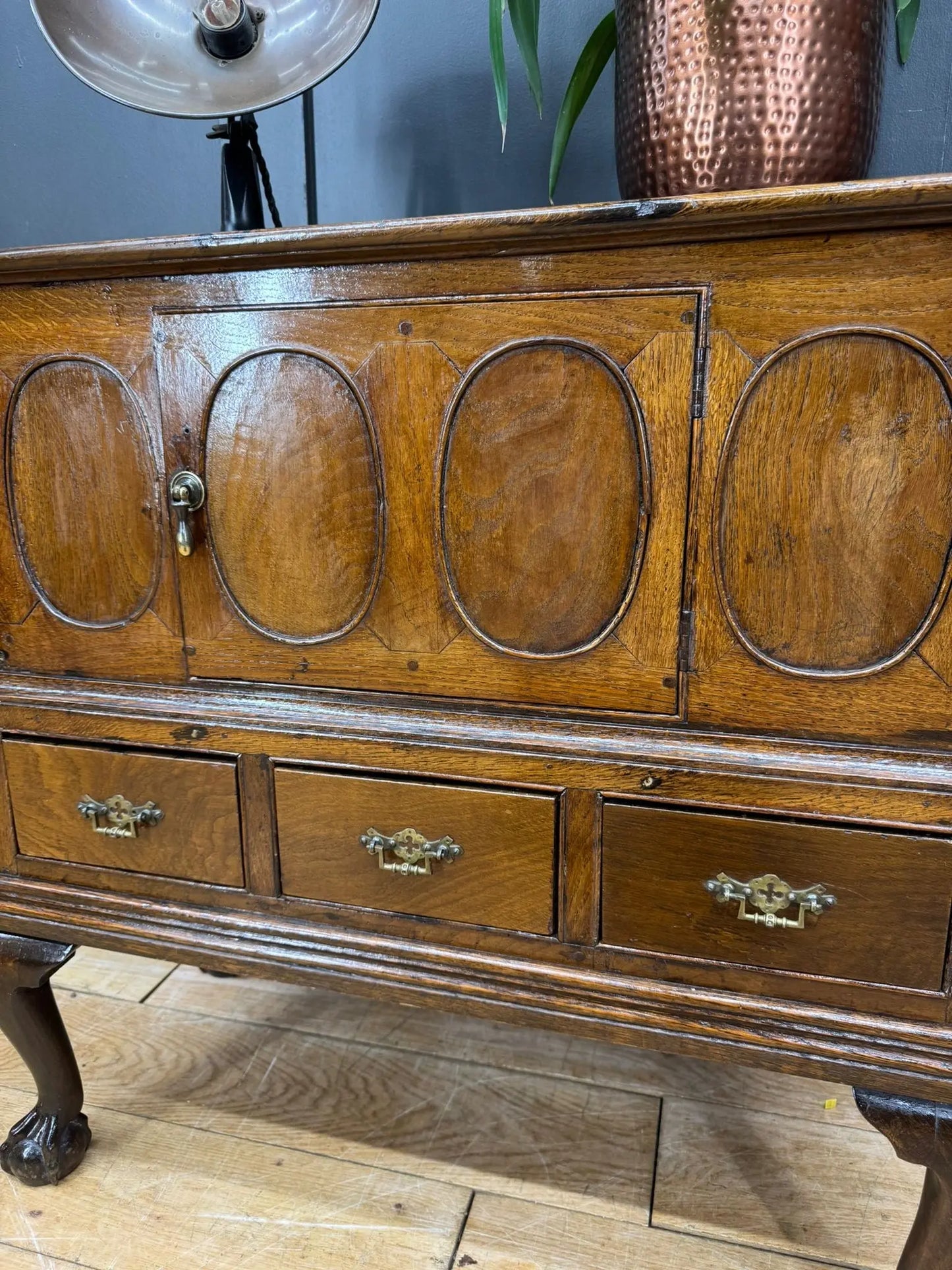 Antique Oak Sideboard / 18th Century Oak Cupboard on Stand / TV Stand RUSTIC WAREHOUSE NORFOLK