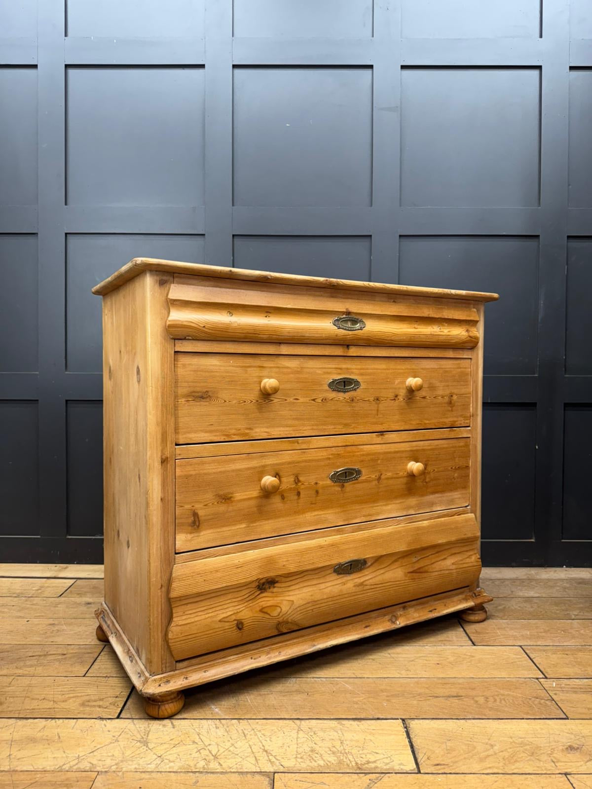 Mid Victorian Rustic Pine Chest of Drawers | Antique Farmhouse Bedroom Storage