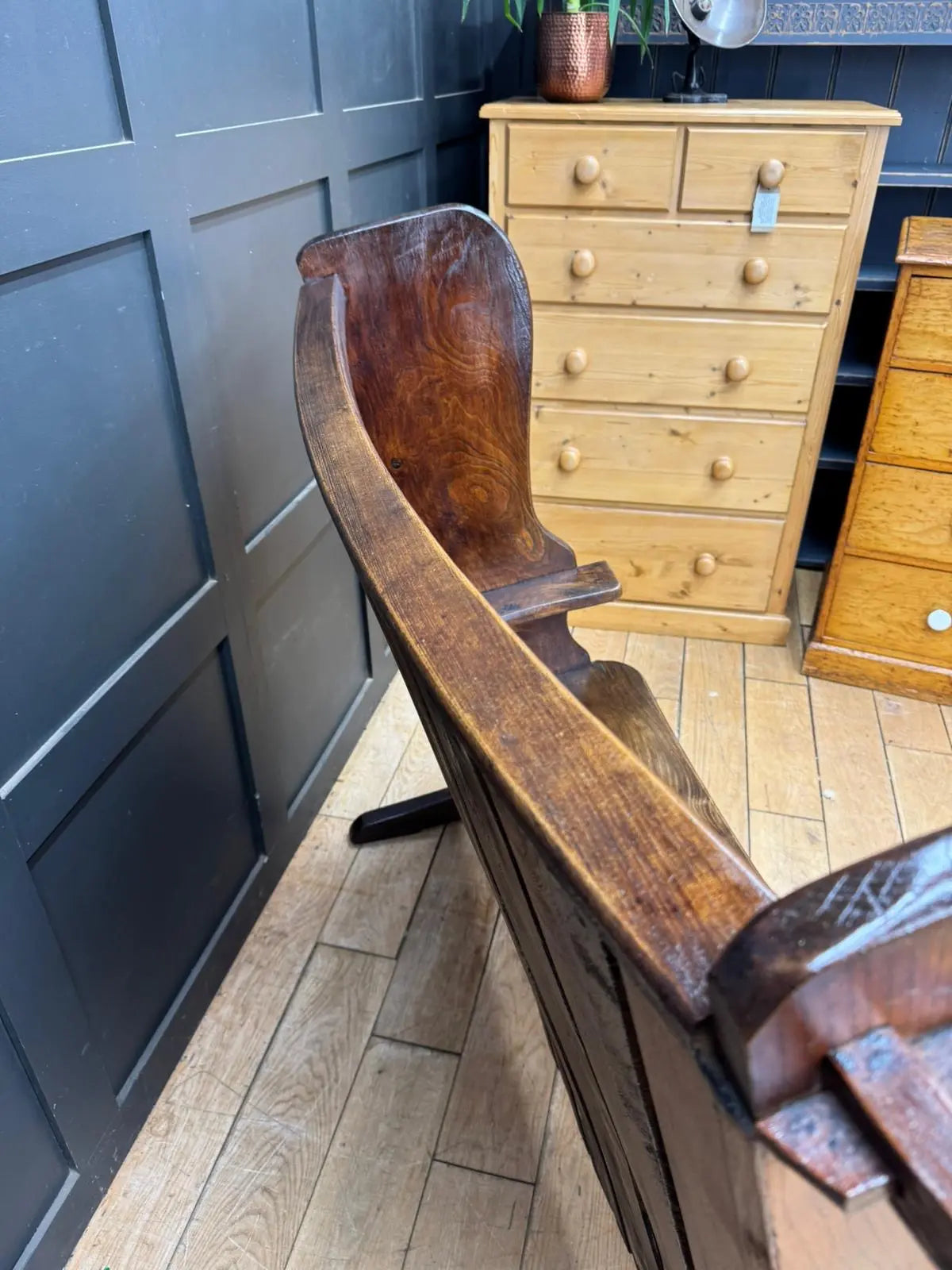 Arts & Crafts Elm Settle Bench Hall Seat Pew Antique Furniture 144cm RUSTIC WAREHOUSE NORFOLK