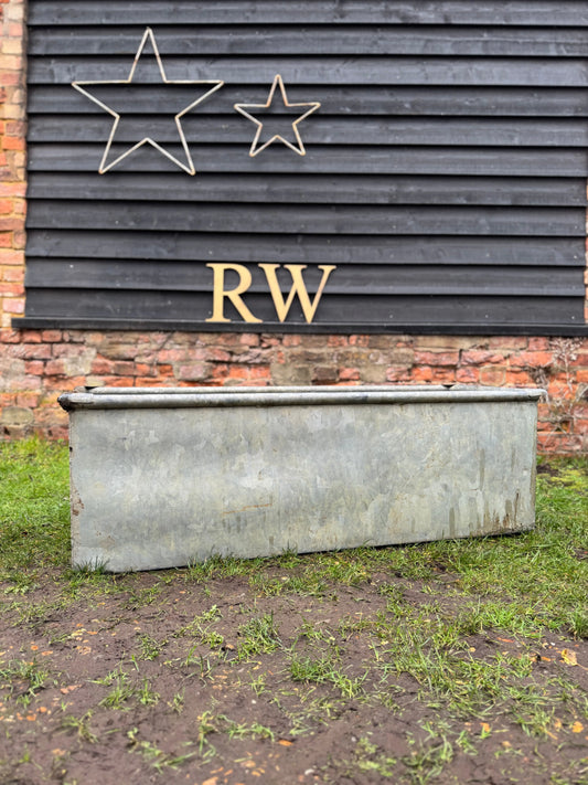 Vintage Galvanised Trough Planter 129cm /Raised Flowerbed Plant Tree Pot Pond Z7 RUSTIC WAREHOUSE NORFOLK
