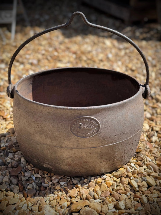 Antique Cast Iron Cauldron Pot 3 Gallon A.Kendrick & Sons West Bromwich Planter Log Holder RUSTIC WAREHOUSE NORFOLK